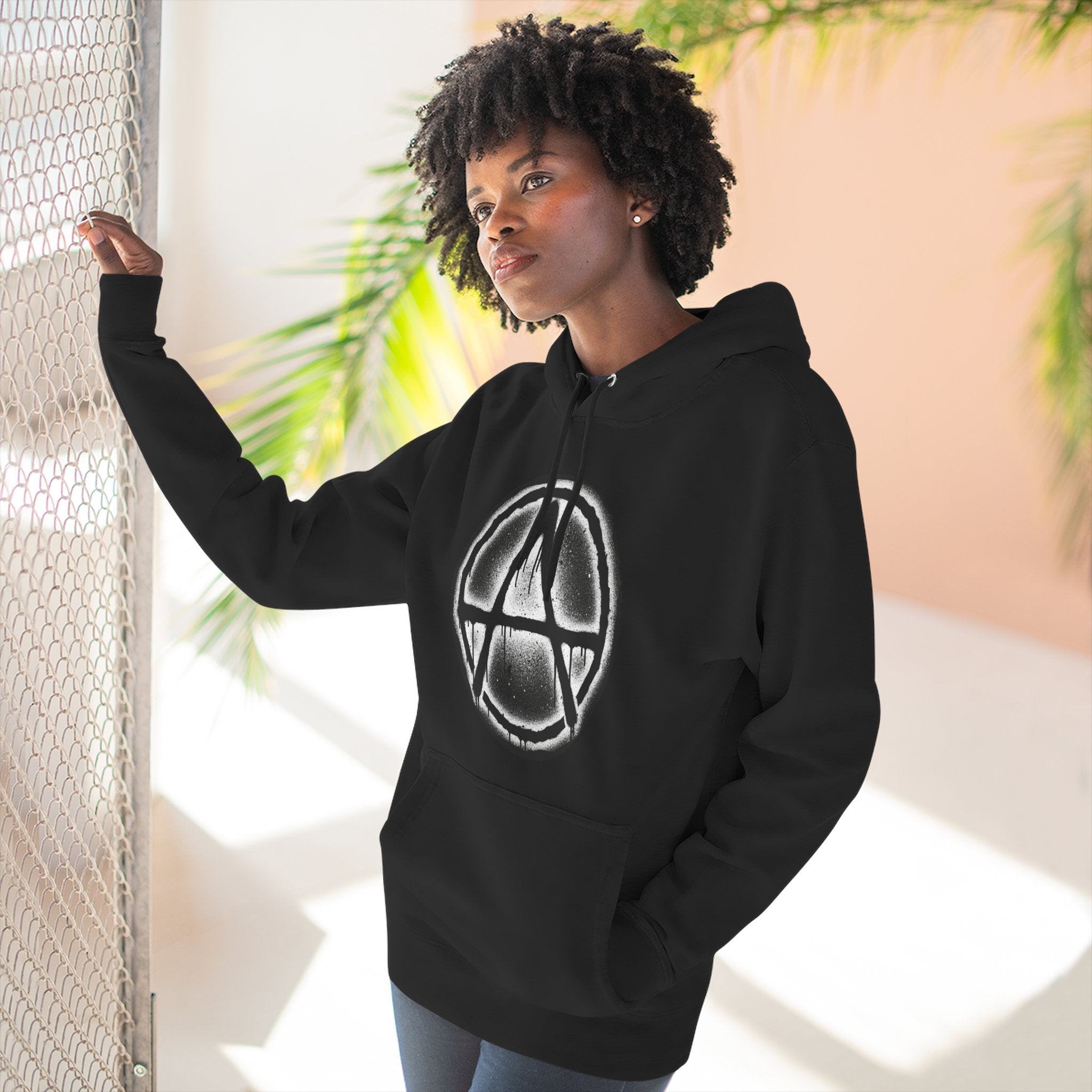 Anarchy Symbol Hoodie — Grunge Circle Anarchy Graphic Pullover 80's Fashion