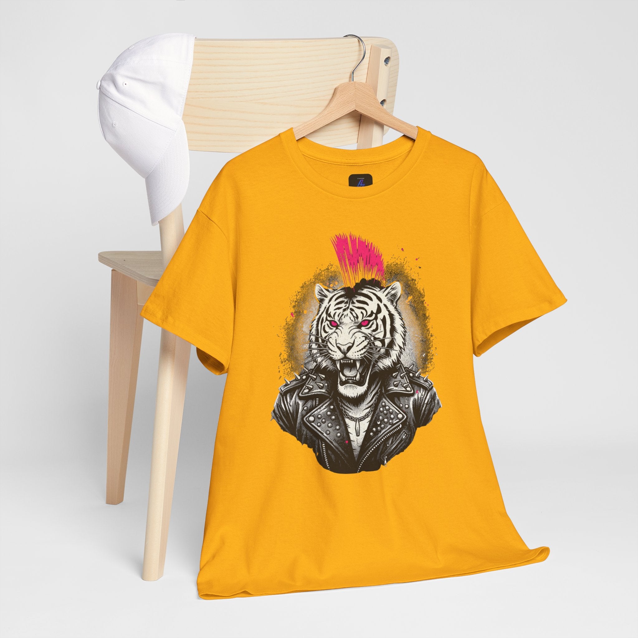 Punk Rock Tiger T-Shirt — Mohawk Tiger Graphic Tee 80's Fashion Rebel