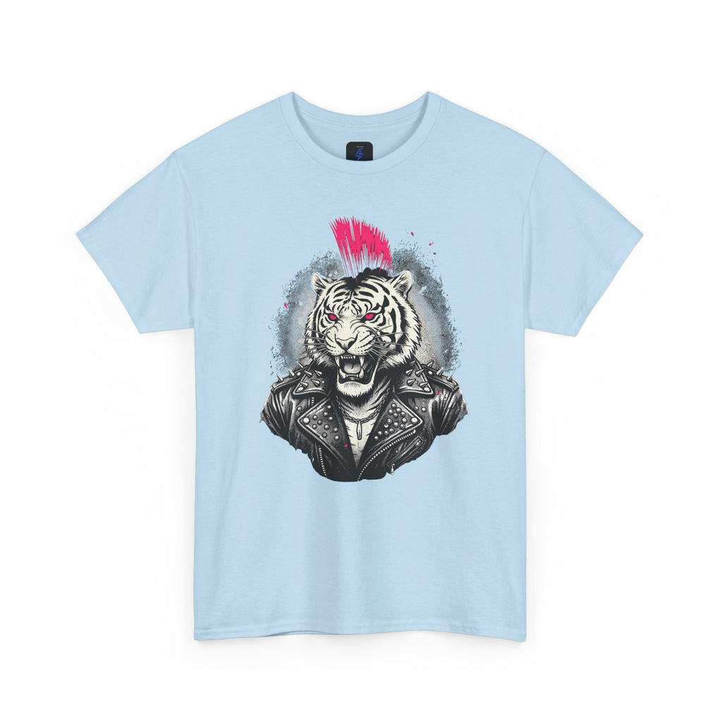 Punk Rock Tiger T-Shirt — Mohawk Tiger Graphic Tee 80's Fashion Rebel