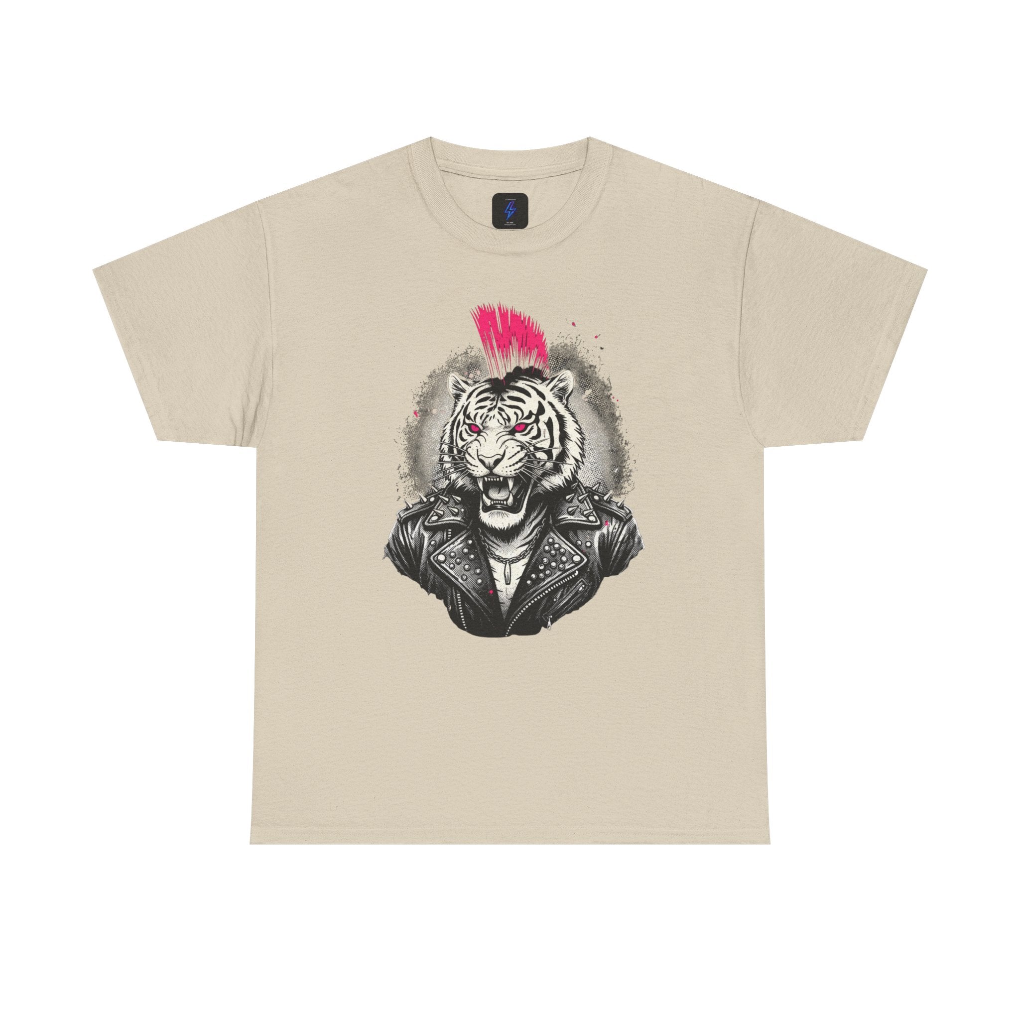 Punk Rock Tiger T-Shirt — Mohawk Tiger Graphic Tee 80's Fashion Rebel