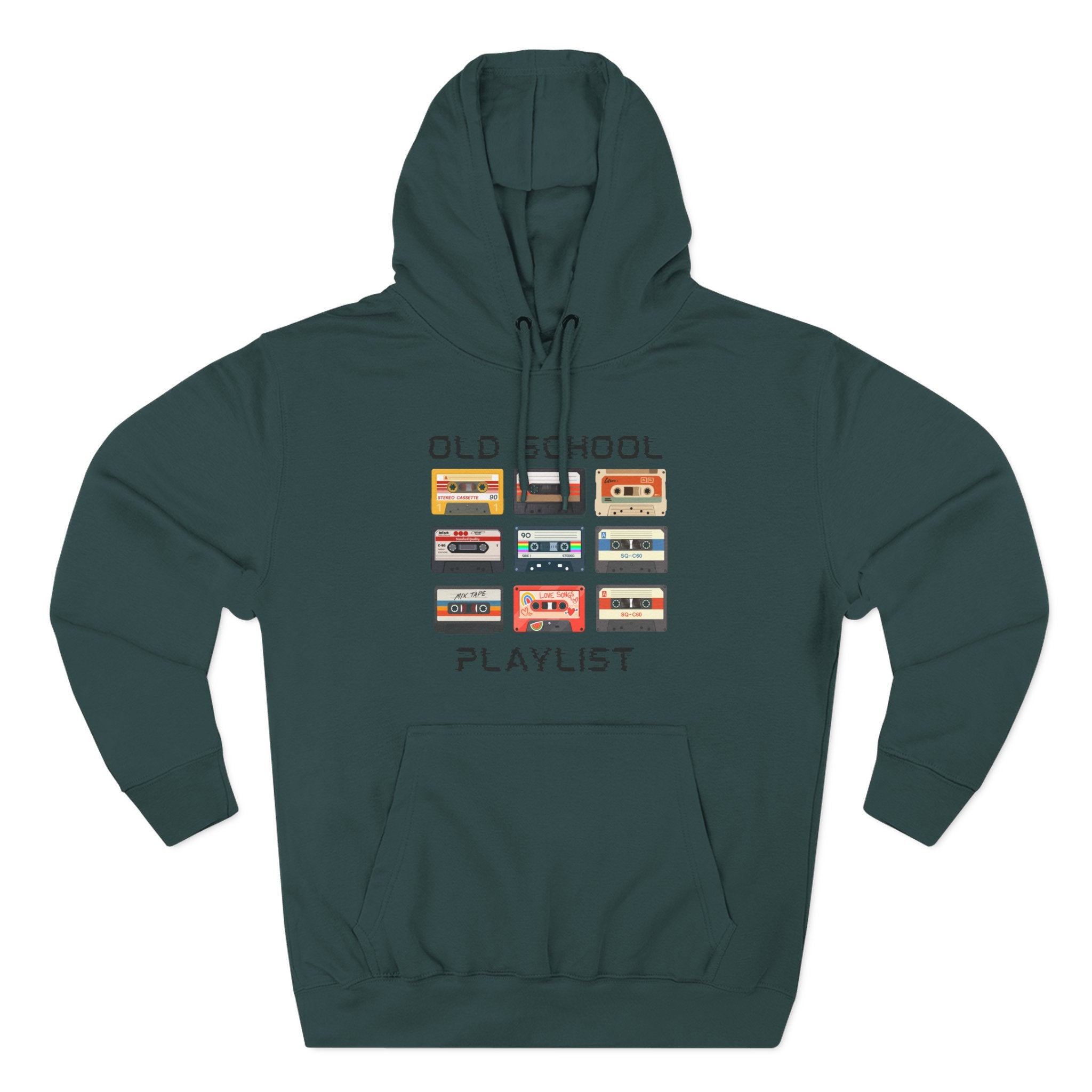 Old School Playlist Hoodie — Retro 80s Cassette Tape Graphic Pullover