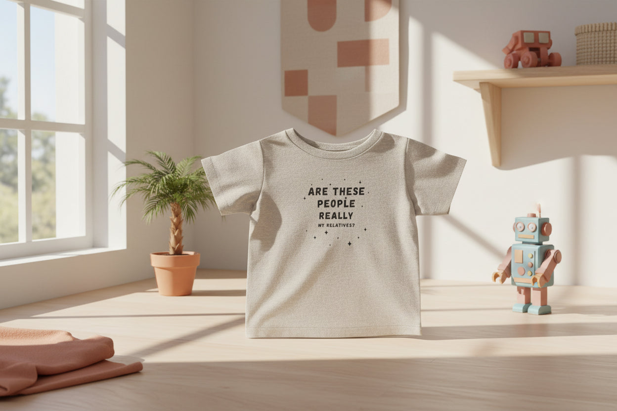 Infant Tee “Are These People Really My Relatives?” Baby Shirt — Funny Gift