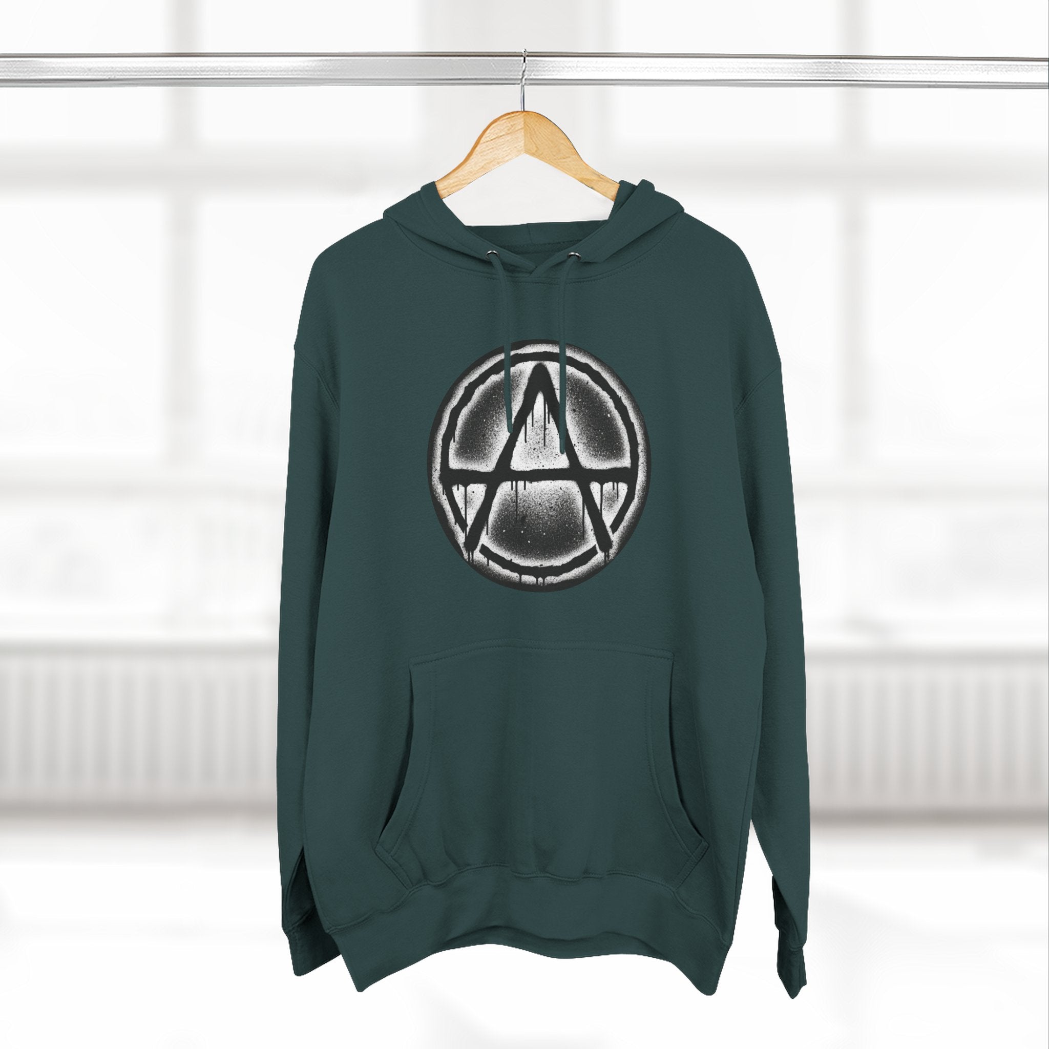 Anarchy Symbol Hoodie — Grunge Circle Anarchy Graphic Pullover 80's Fashion