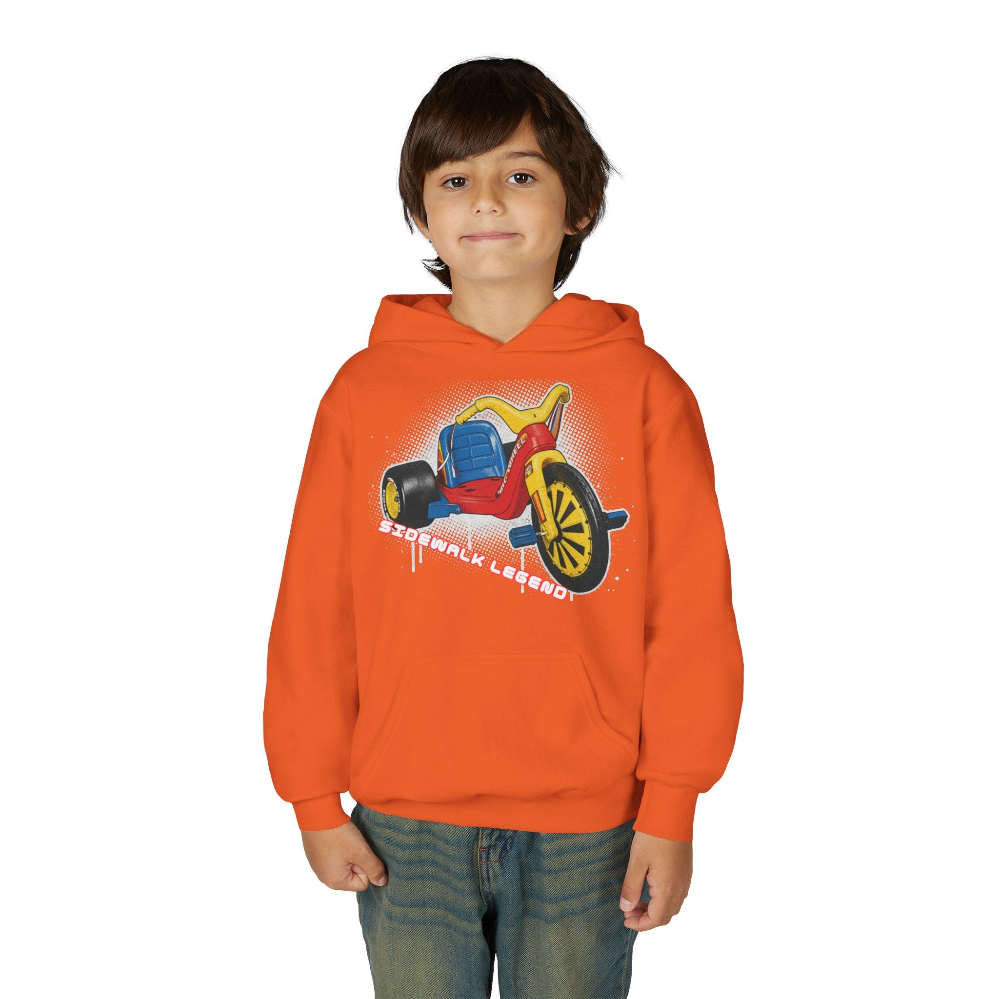 Kids Tricycle Graphic Hoodie — Retro Ride Design (Youth) 80s Fashion