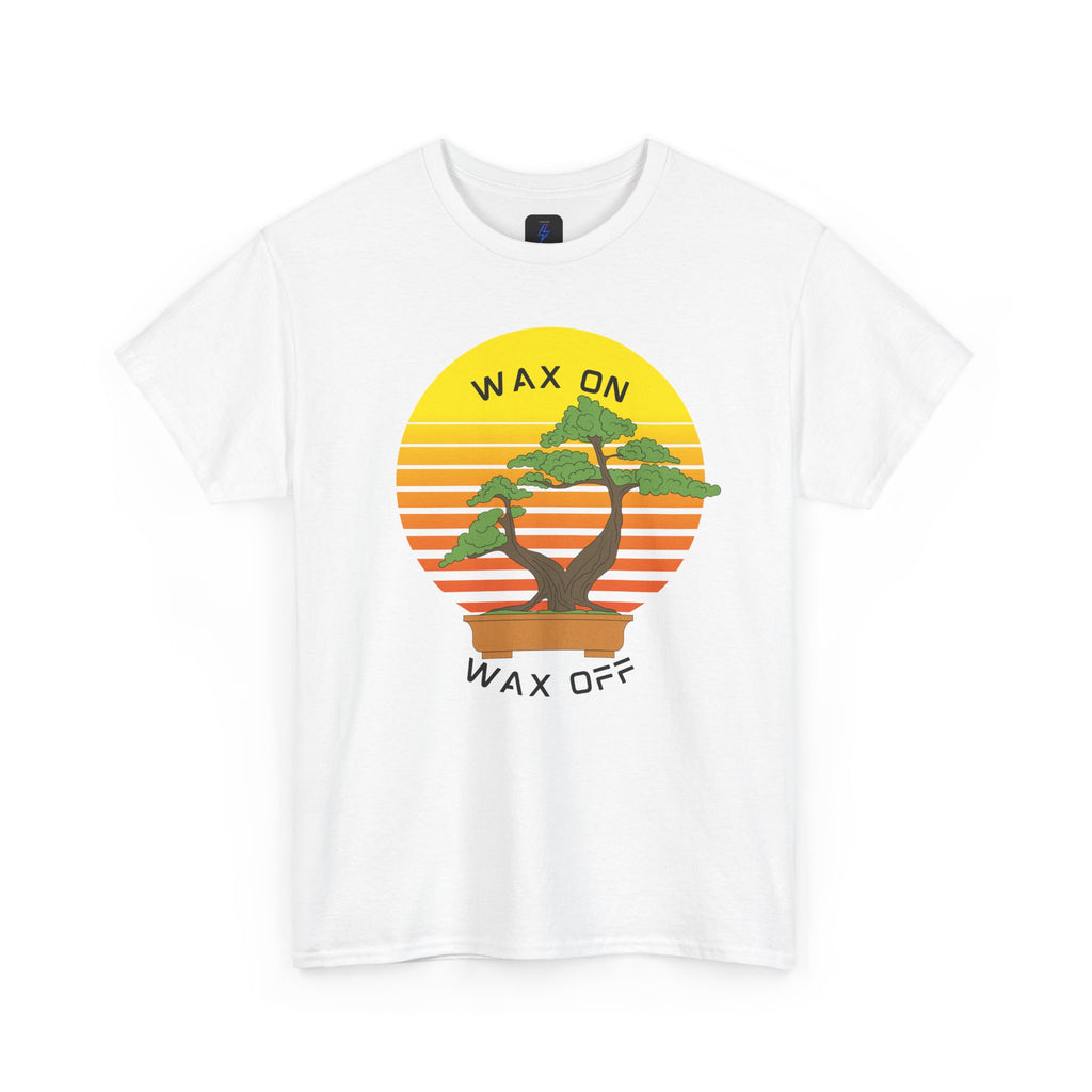 Wax On Wax Off Bonsai Tee — Retro Sunset Martial Arts T‑Shirt K-Kid Retro 80's