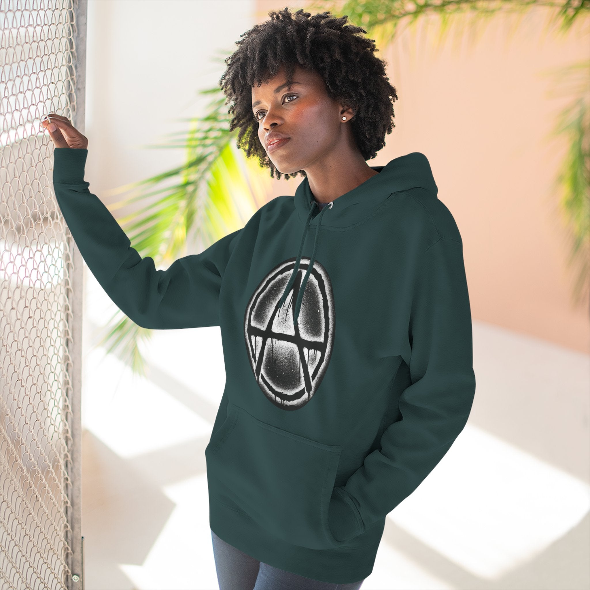 Anarchy Symbol Hoodie — Grunge Circle Anarchy Graphic Pullover 80's Fashion