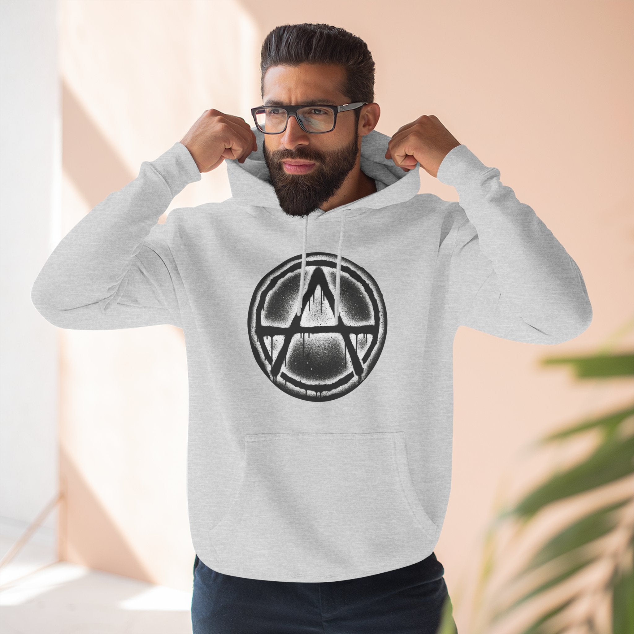Anarchy Symbol Hoodie — Grunge Circle Anarchy Graphic Pullover 80's Fashion