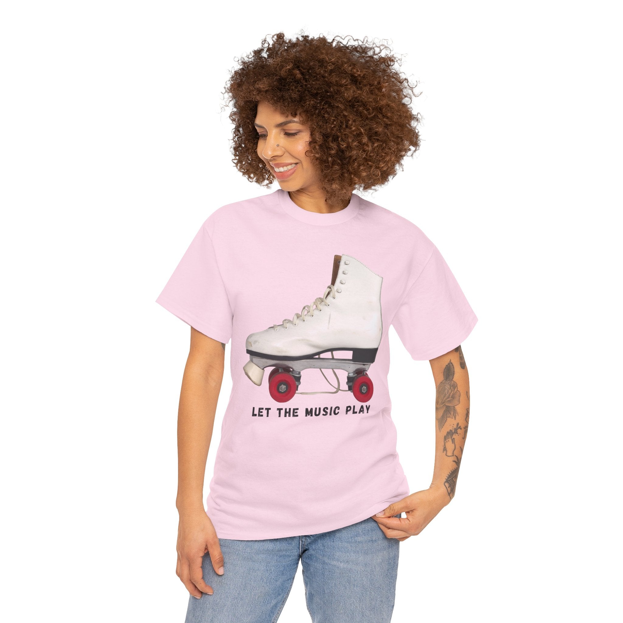 Roller Skate Tee — "Let the Music Play" Graphic T-Shirt