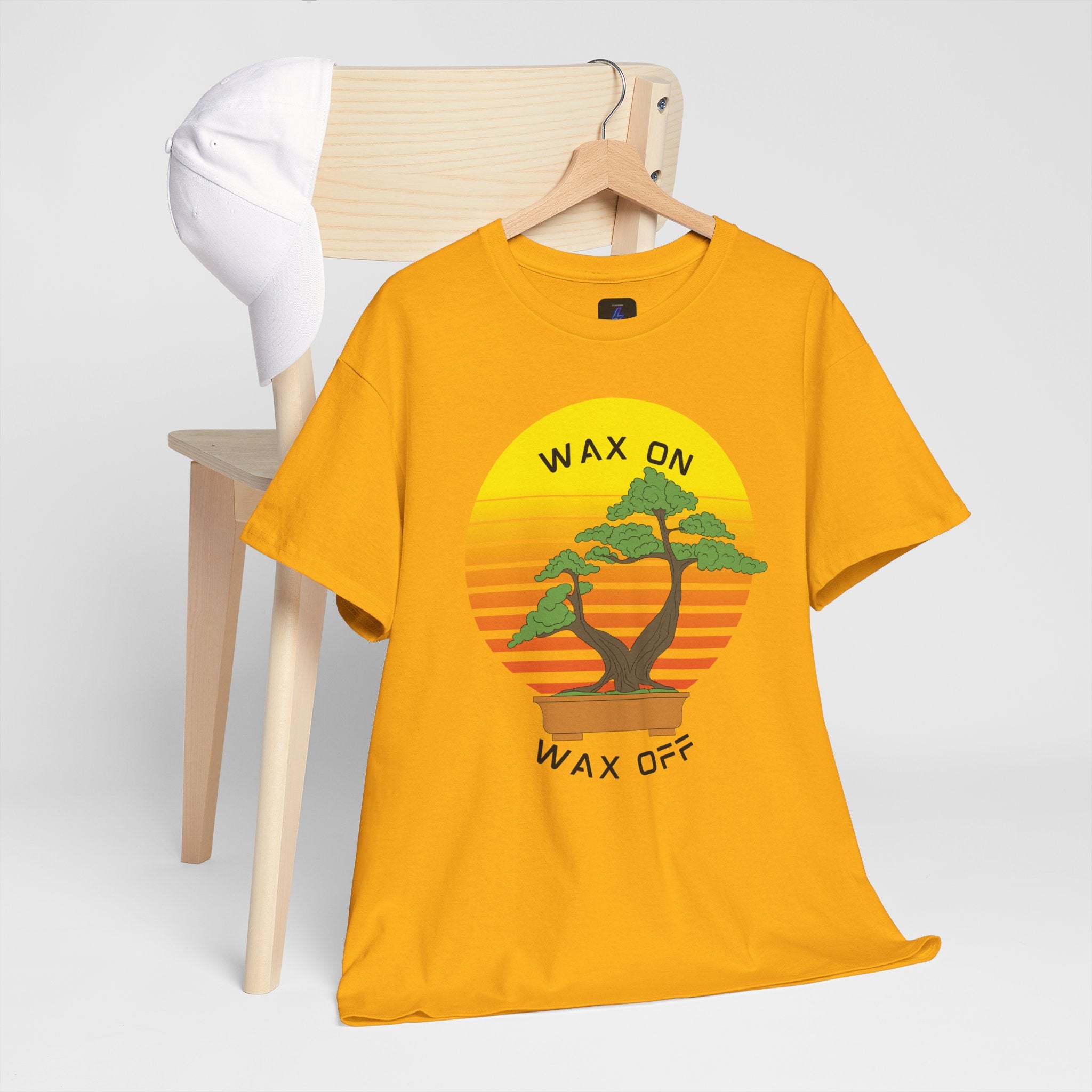 Wax On Wax Off Bonsai Tee — Retro Sunset Martial Arts T‑Shirt K-Kid Retro 80's
