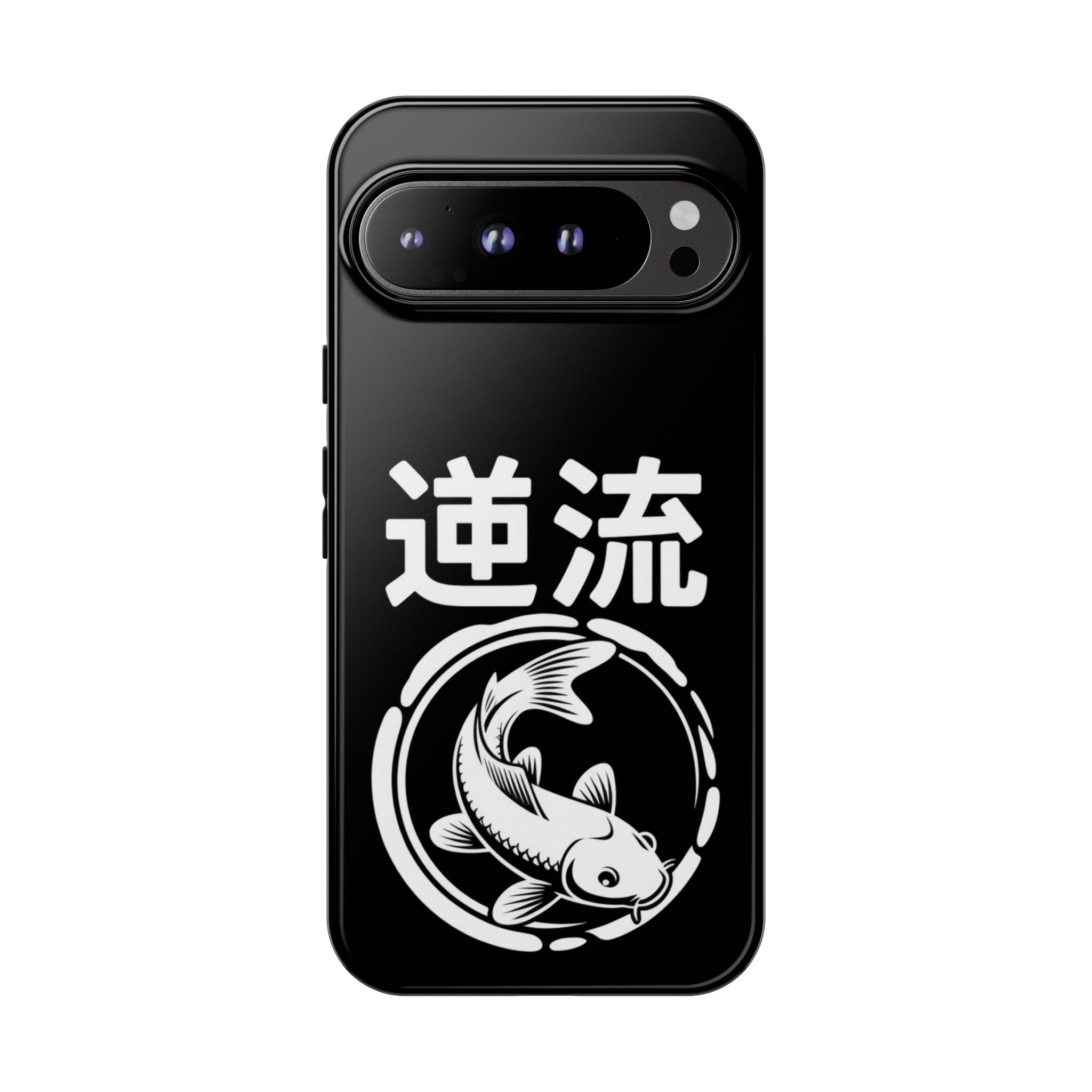 Koi '逆流' Tough Phone Case — Black Protective iPhone Cover - 80s Design
