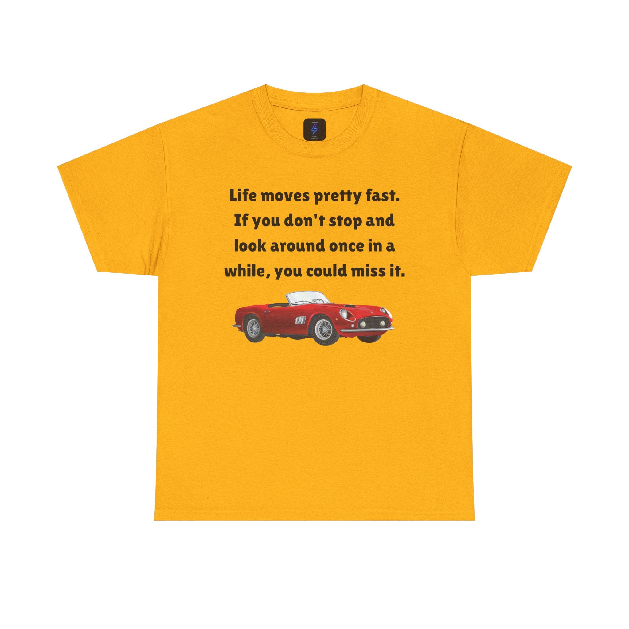 Life Moves Pretty Fast Tee — Vintage Red Sports Car Quote T-Shirt 80's Retro Fashion