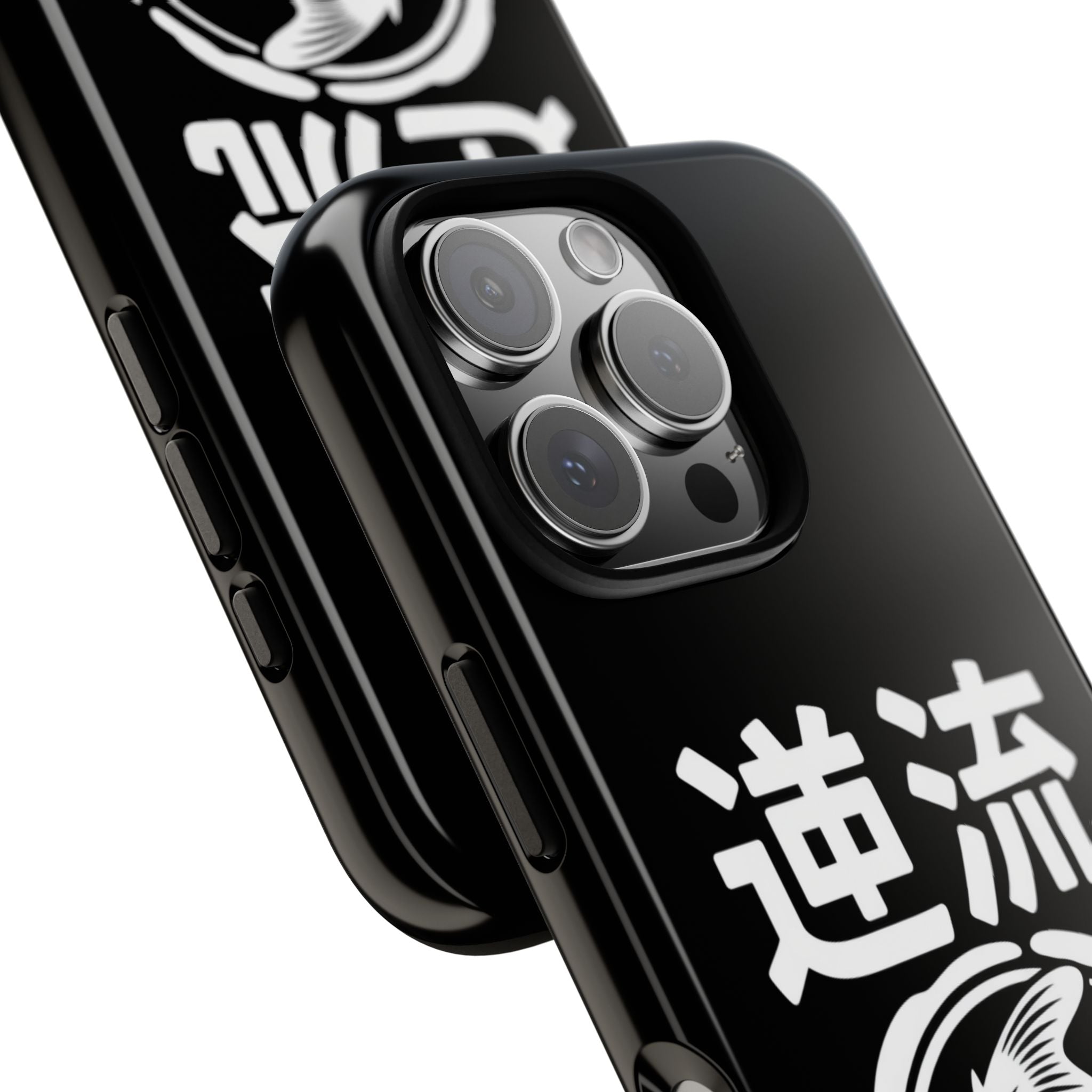 Koi '逆流' Tough Phone Case — Black Protective iPhone Cover - 80s Design