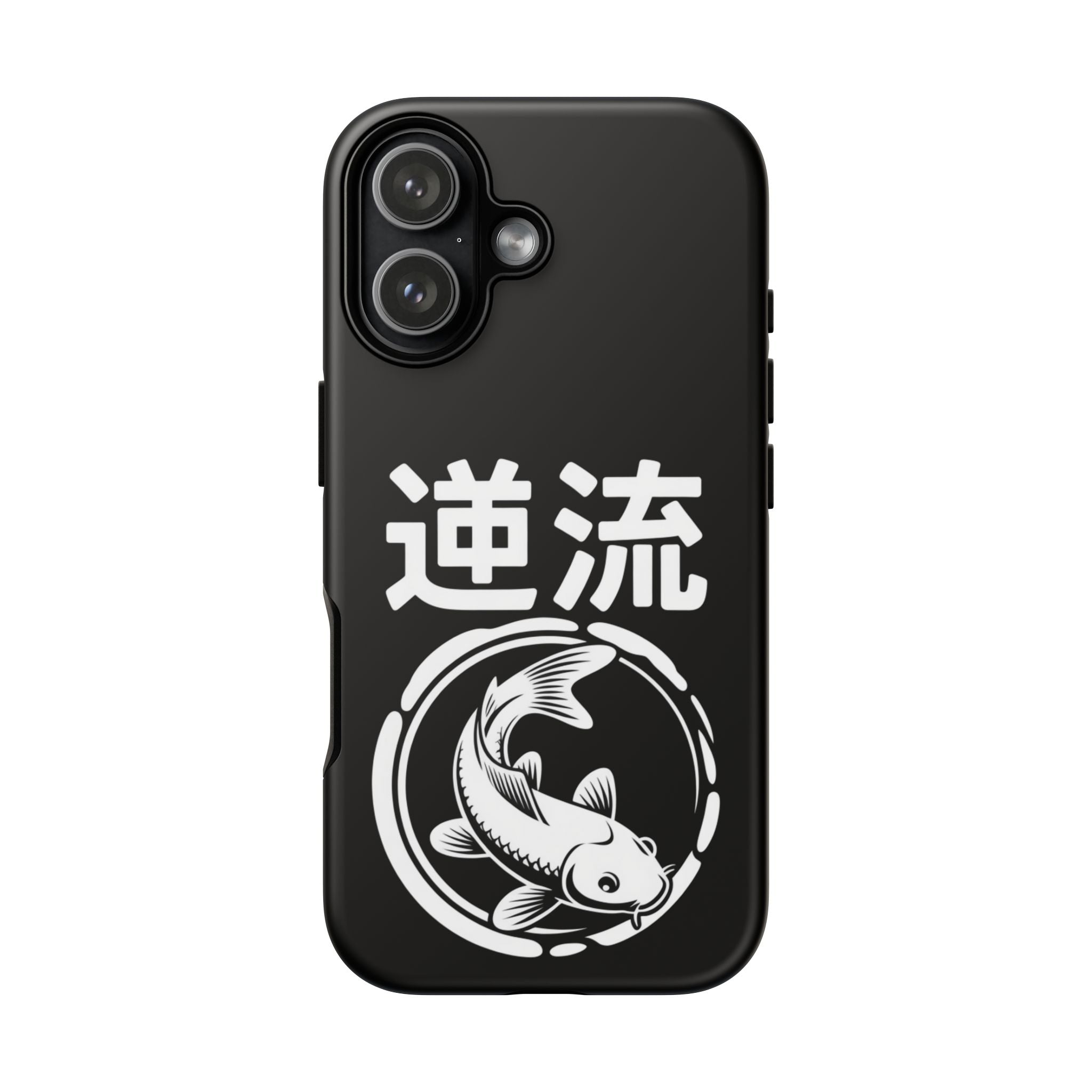 Koi '逆流' Tough Phone Case — Black Protective iPhone Cover - 80s Design
