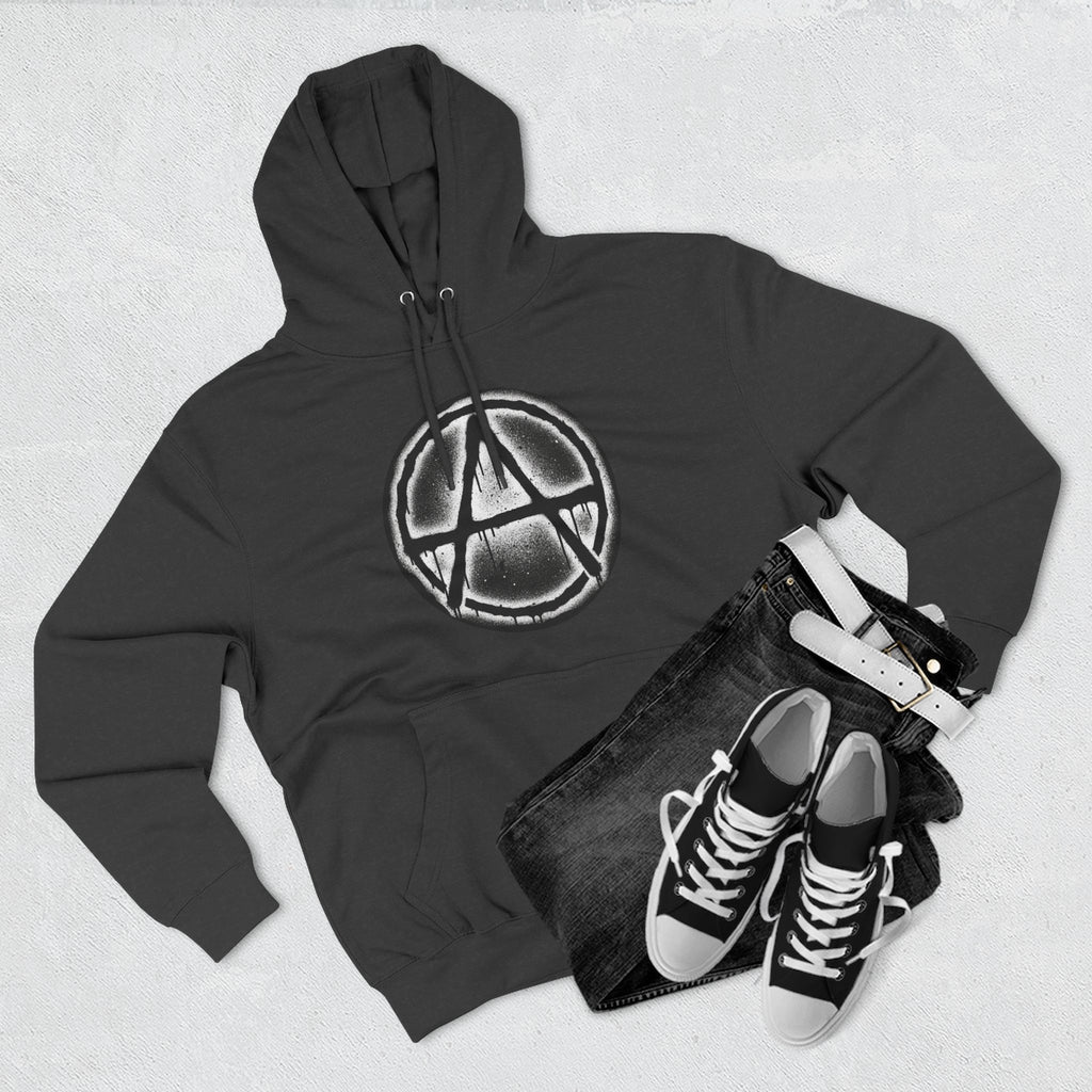 Anarchy Symbol Hoodie — Grunge Circle Anarchy Graphic Pullover 80's Fashion