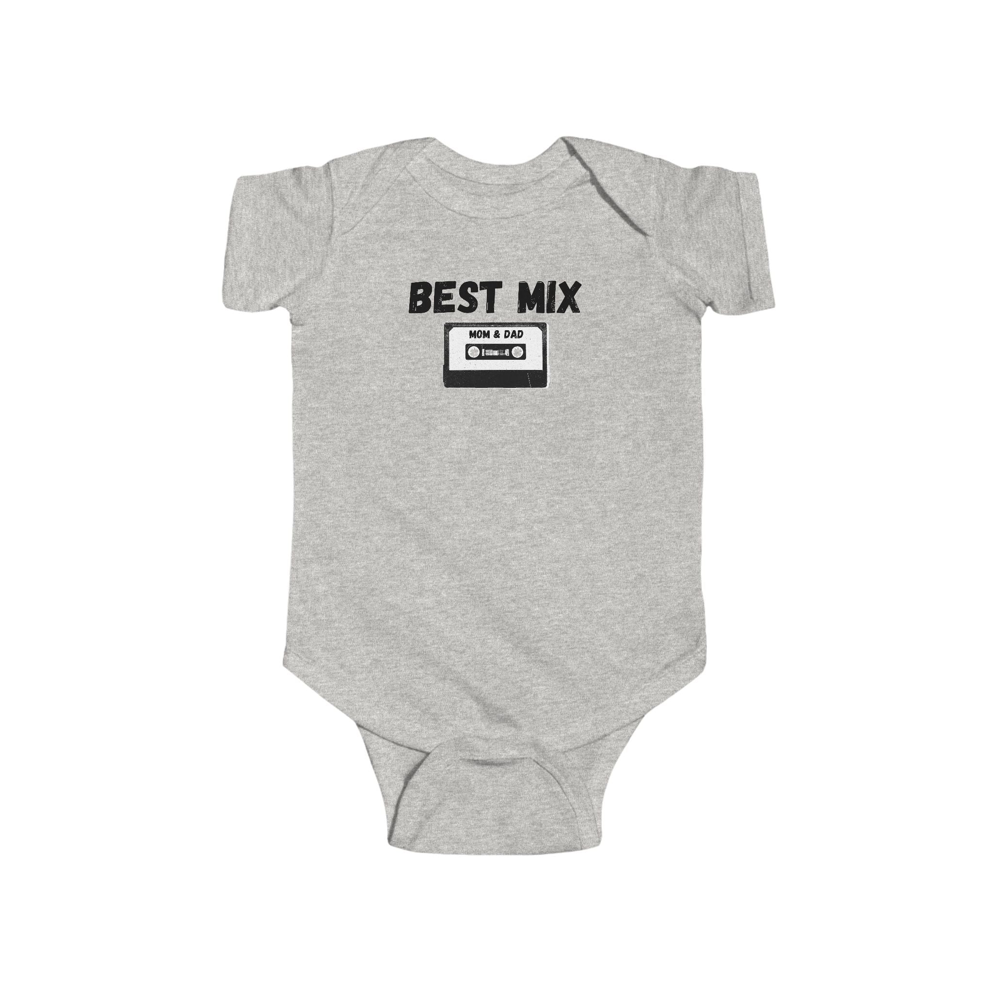 Baby Bodysuit — "Best Mix Mom and Dad" Cassette Retro Infant Onesie