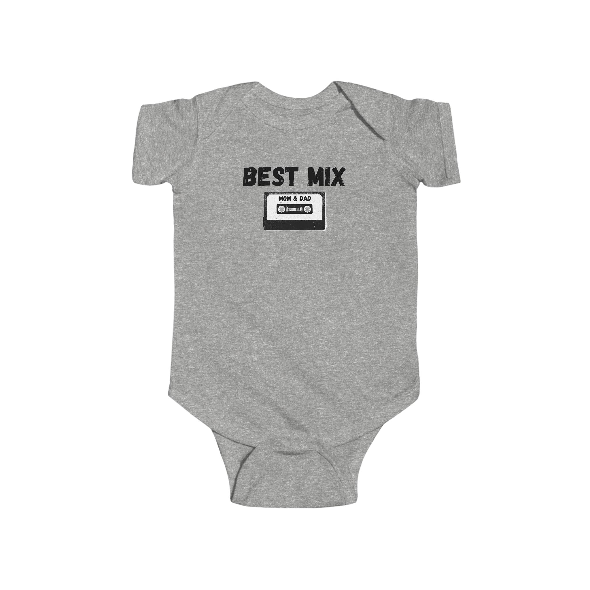 Baby Bodysuit — "Best Mix Mom and Dad" Cassette Retro Infant Onesie