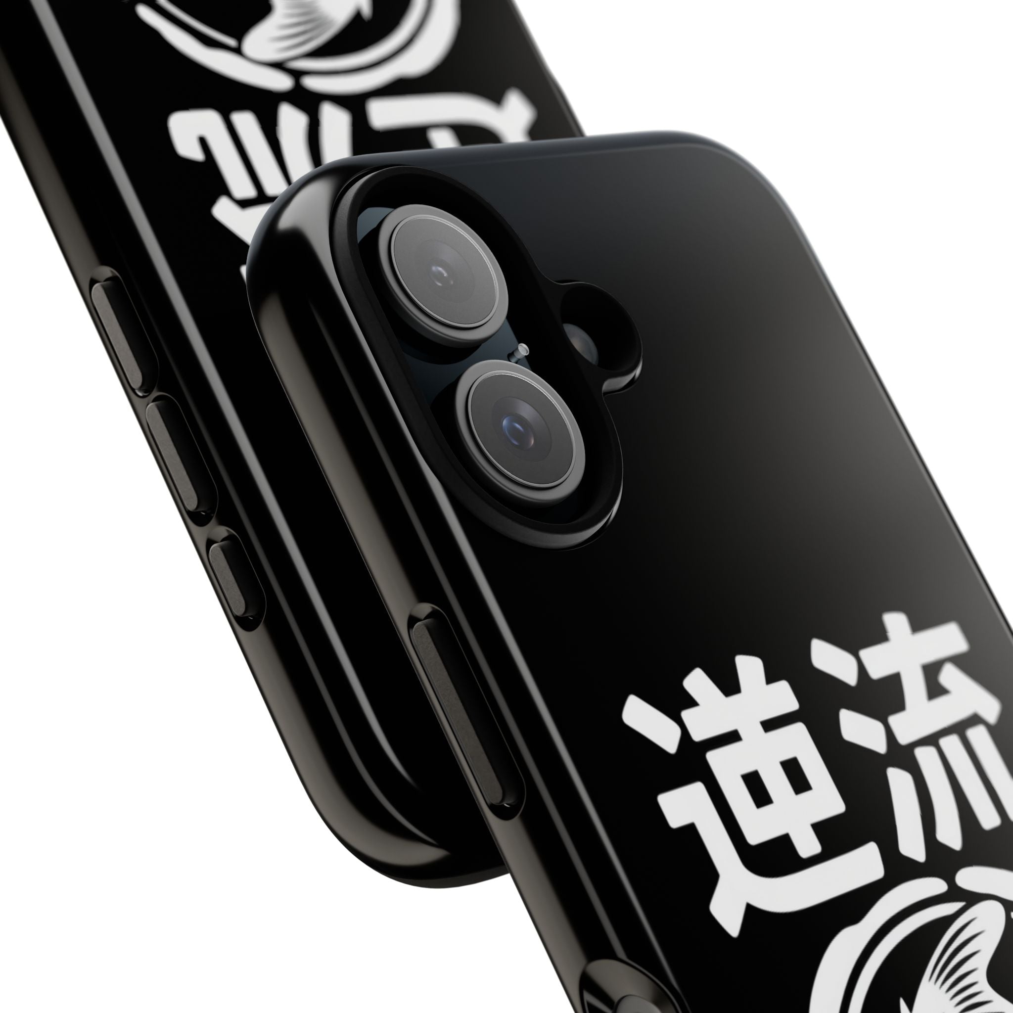 Koi '逆流' Tough Phone Case — Black Protective iPhone Cover - 80s Design