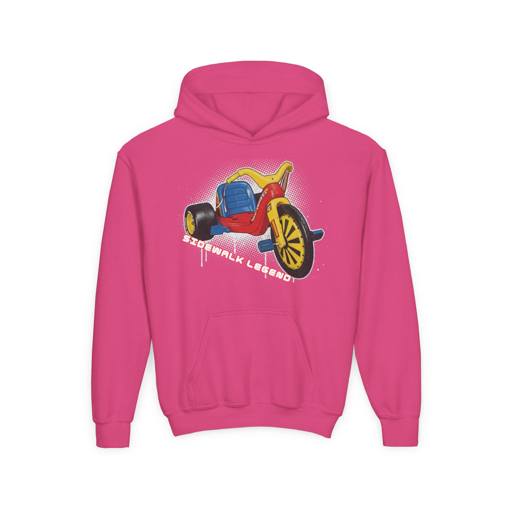 Kids Tricycle Graphic Hoodie — Retro Ride Design (Youth) 80s Fashion