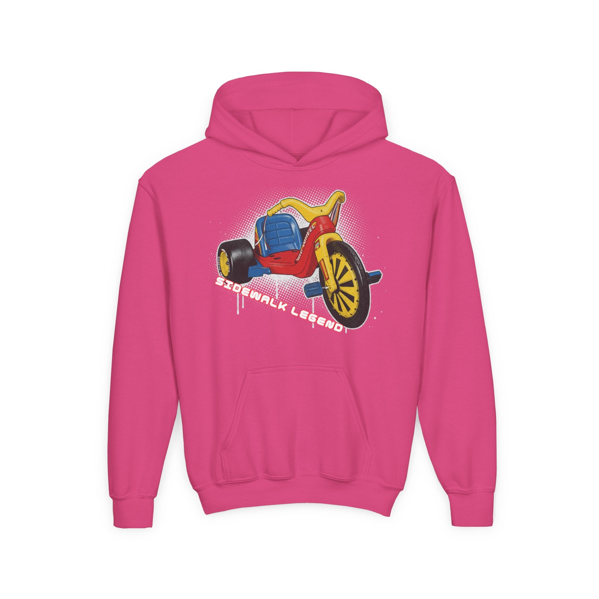 Kids Tricycle Graphic Hoodie — Retro Ride Design (Youth) 80s Fashion