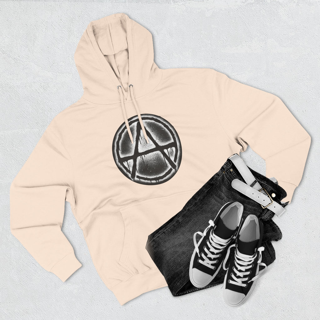 Anarchy Symbol Hoodie — Grunge Circle Anarchy Graphic Pullover 80's Fashion