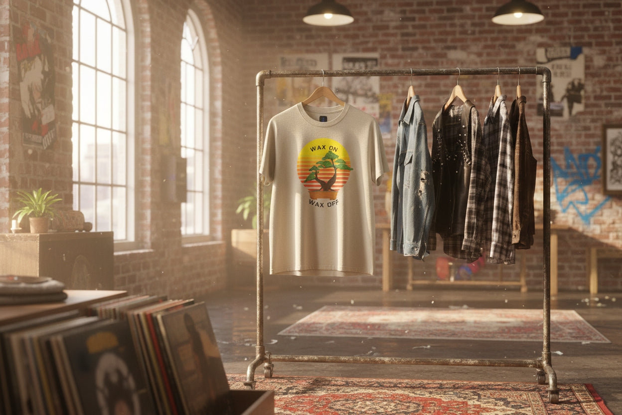 Wax On Wax Off Bonsai Tee — Retro Sunset Martial Arts T‑Shirt K-Kid Retro 80's