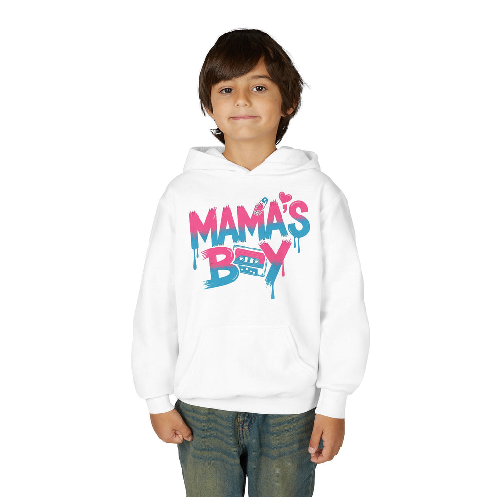 Youth Hoodie — "Mama's Boy" Colorful Drip Graphic Sweatshirt 80s Retro Style