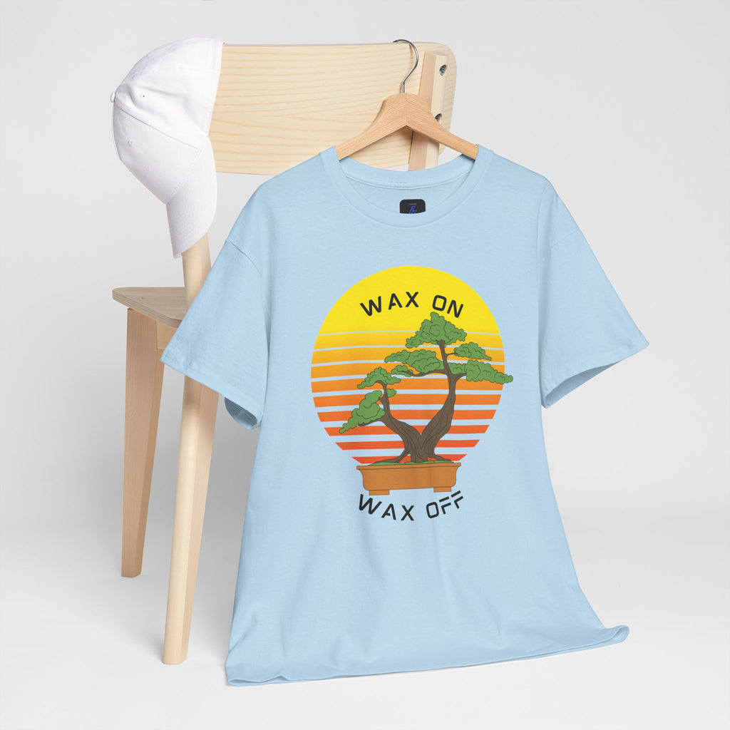 Wax On Wax Off Bonsai Tee — Retro Sunset Martial Arts T‑Shirt K-Kid Retro 80's