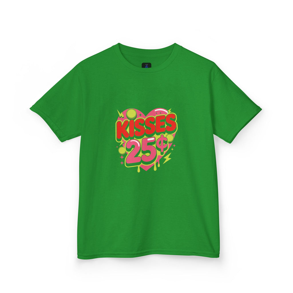 Kids T-Shirt — "Kisses 25" Retro Valentine Heart Tee 80s Retro