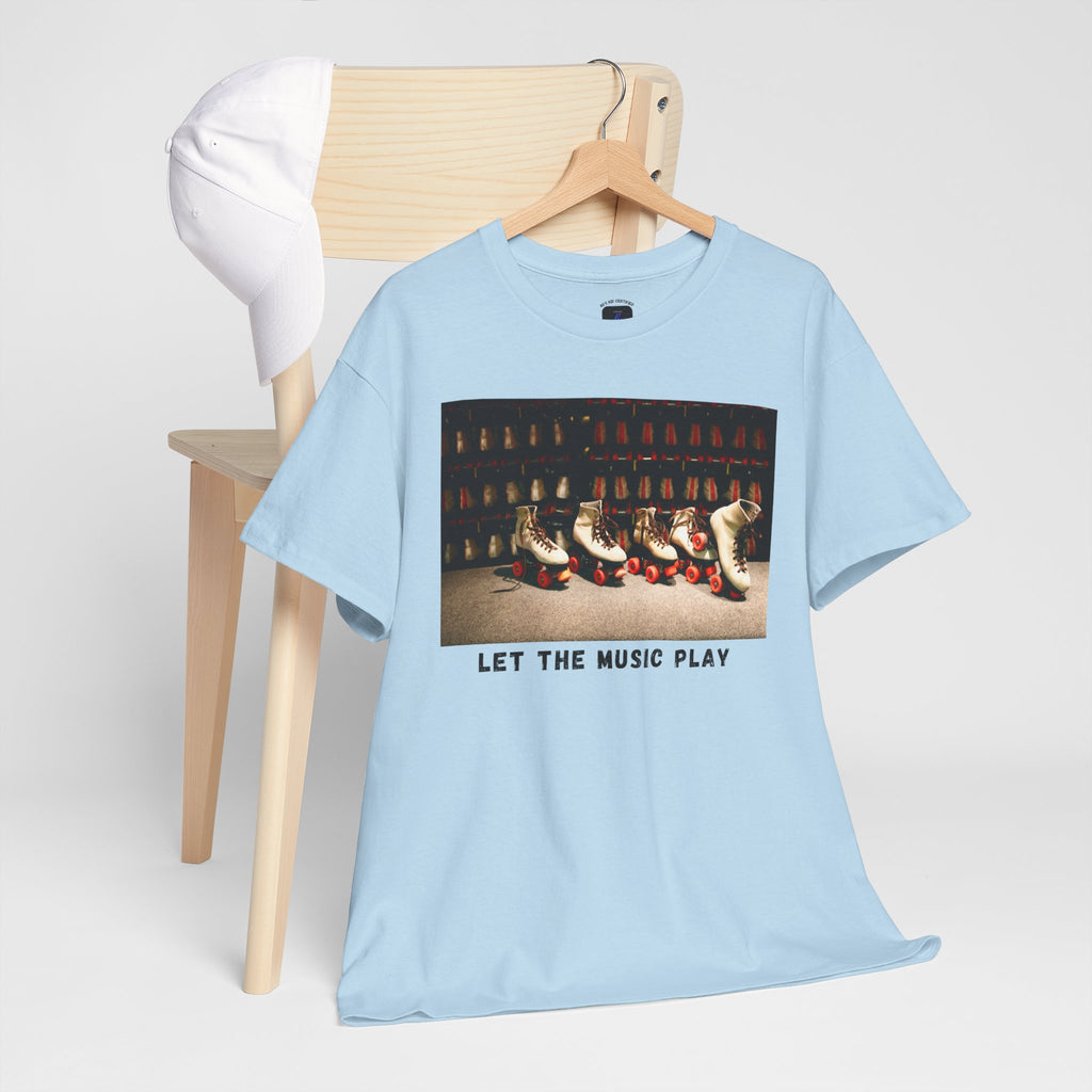 Let The Music Play Tee — Retro Roller Skates Graphic T‑Shirt