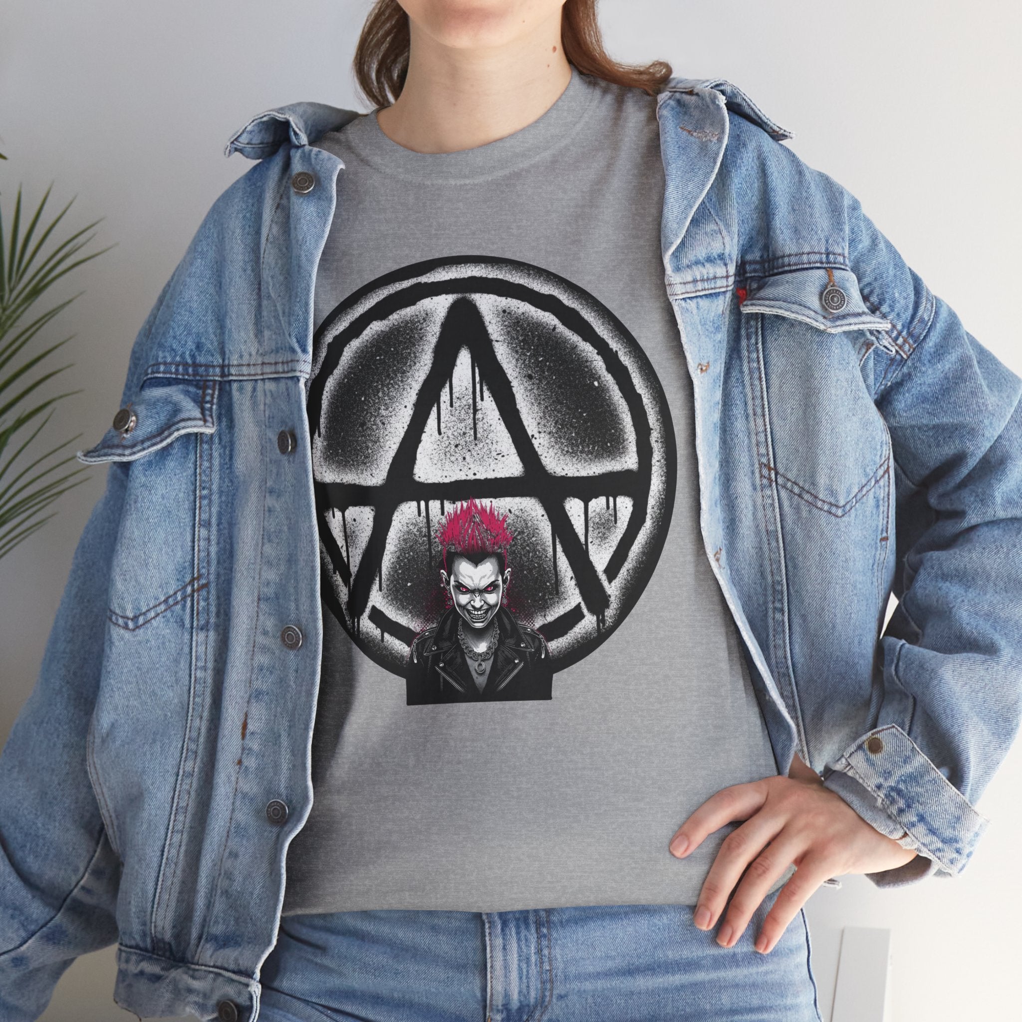 Anarchy Punk Graphic Tee — Red-Mohawk Rebel Shirt 80's Fashion
