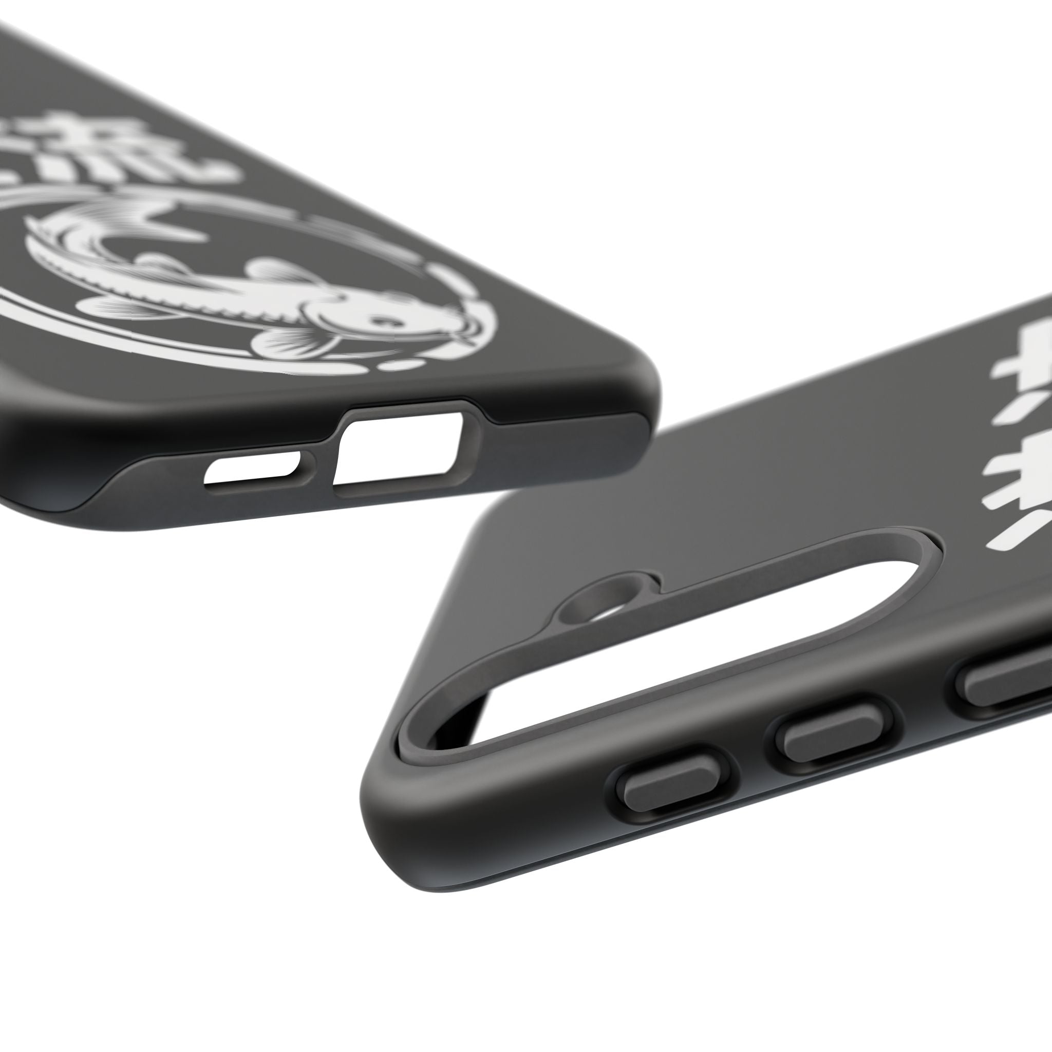 Koi '逆流' Tough Phone Case — Black Protective iPhone Cover - 80s Design