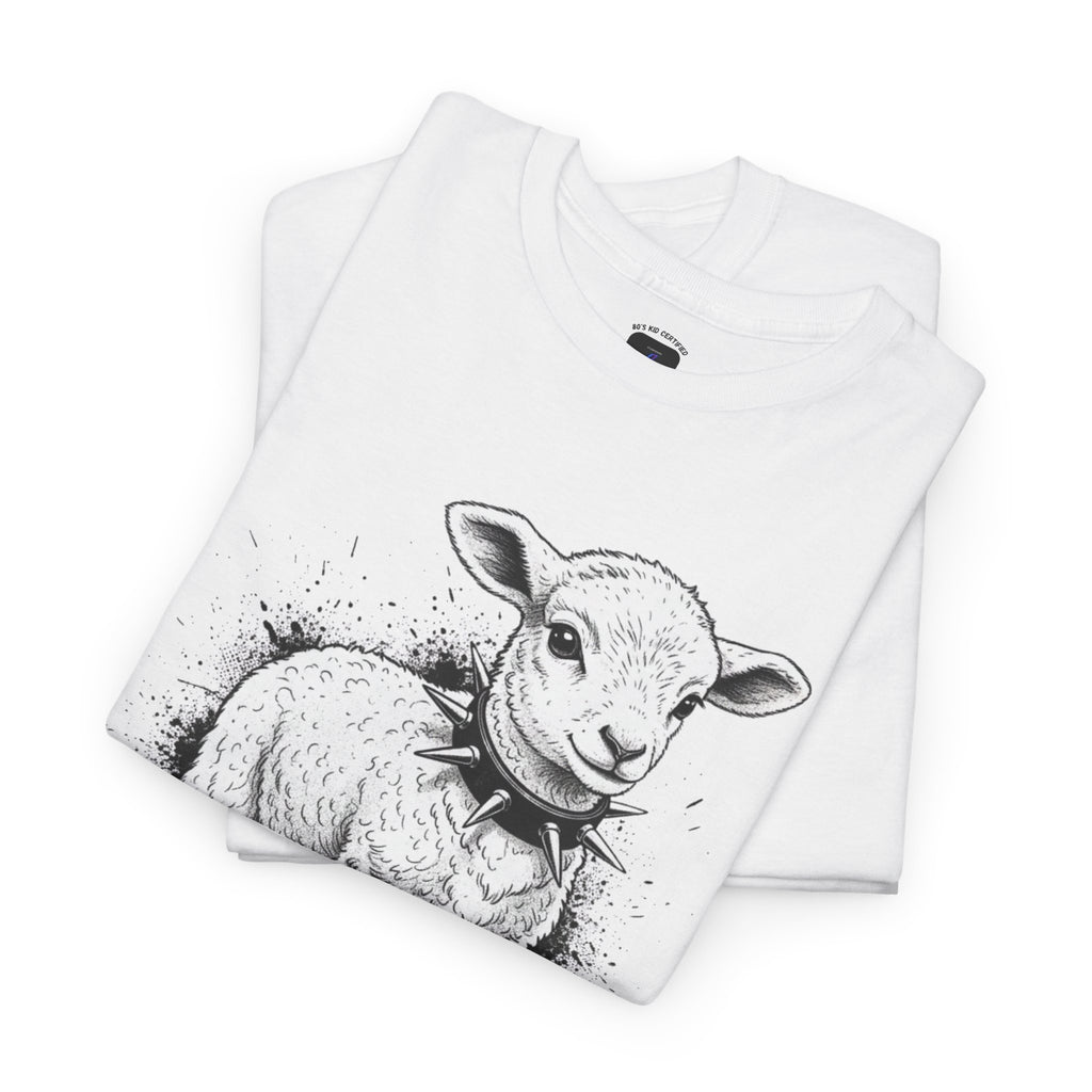 80s Punk Rock Lamb Illustration Tee — Vintage Baby Sheep Graphic T-Shirt