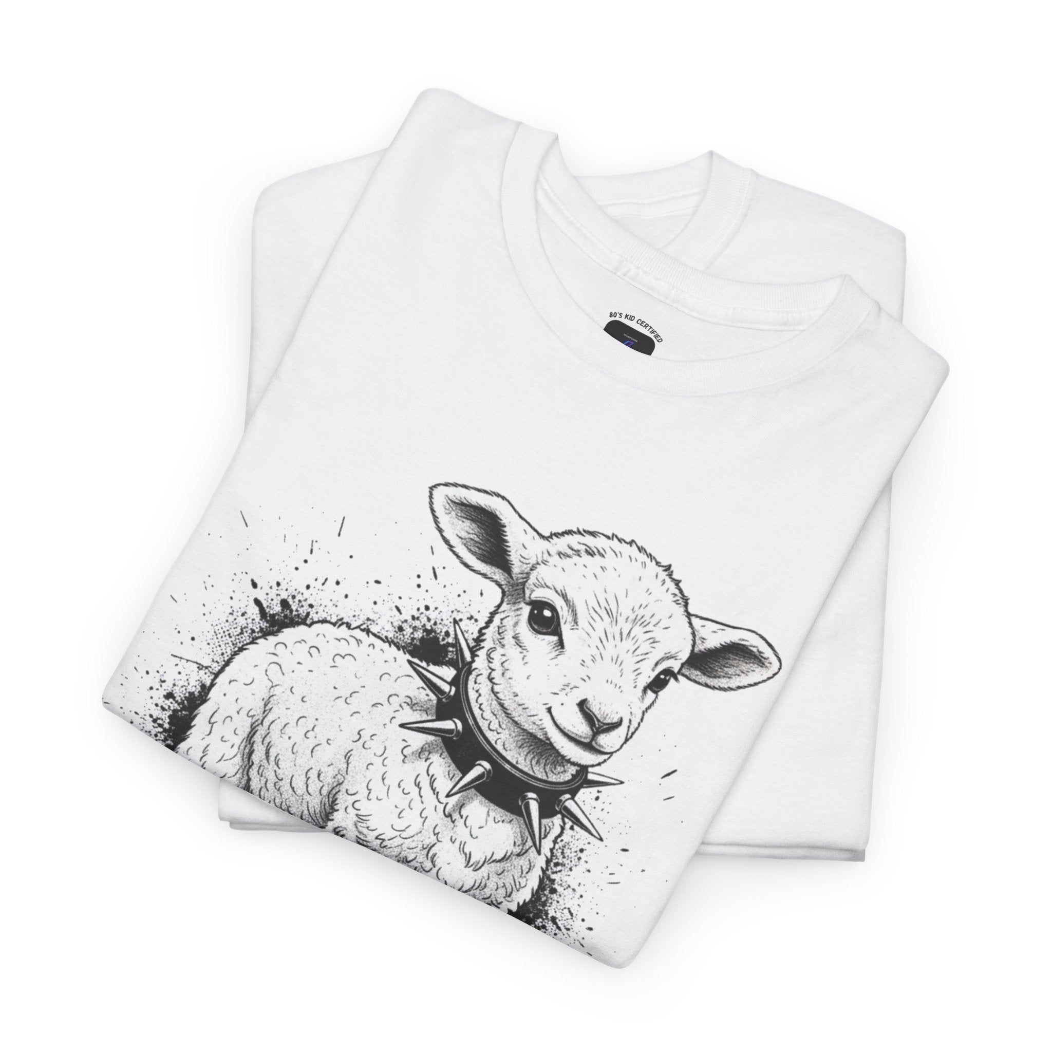 80s Punk Rock Lamb Illustration Tee — Vintage Baby Sheep Graphic T-Shirt