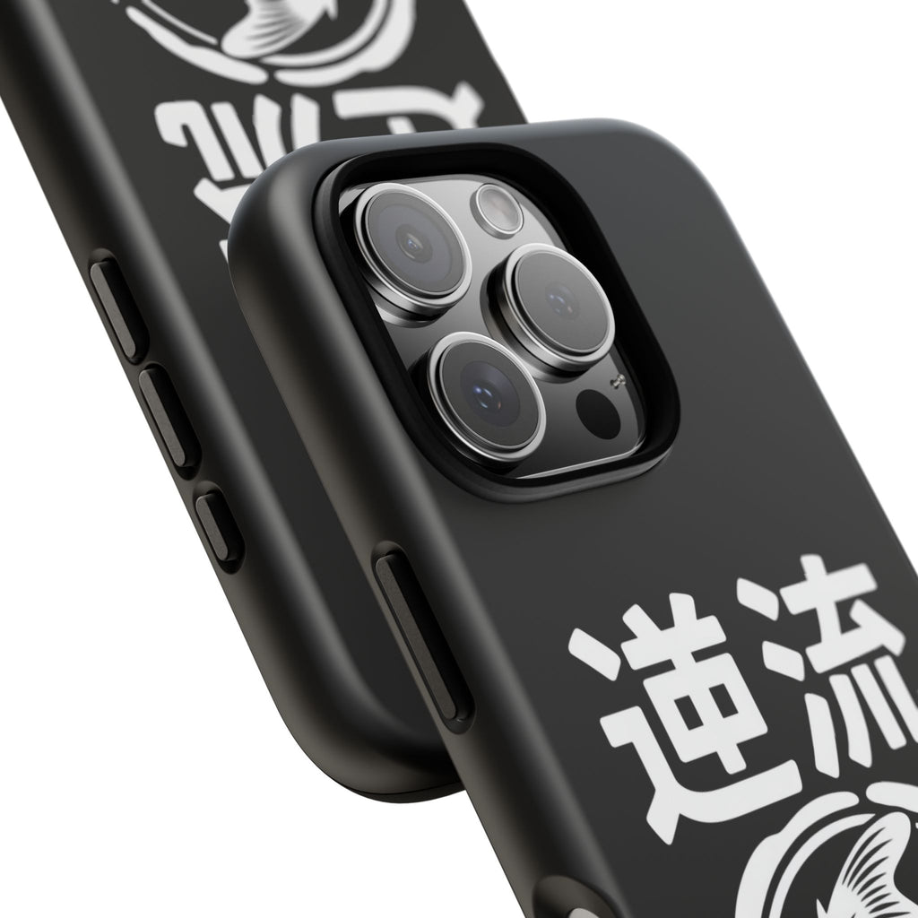 Koi '逆流' Tough Phone Case — Black Protective iPhone Cover - 80s Design
