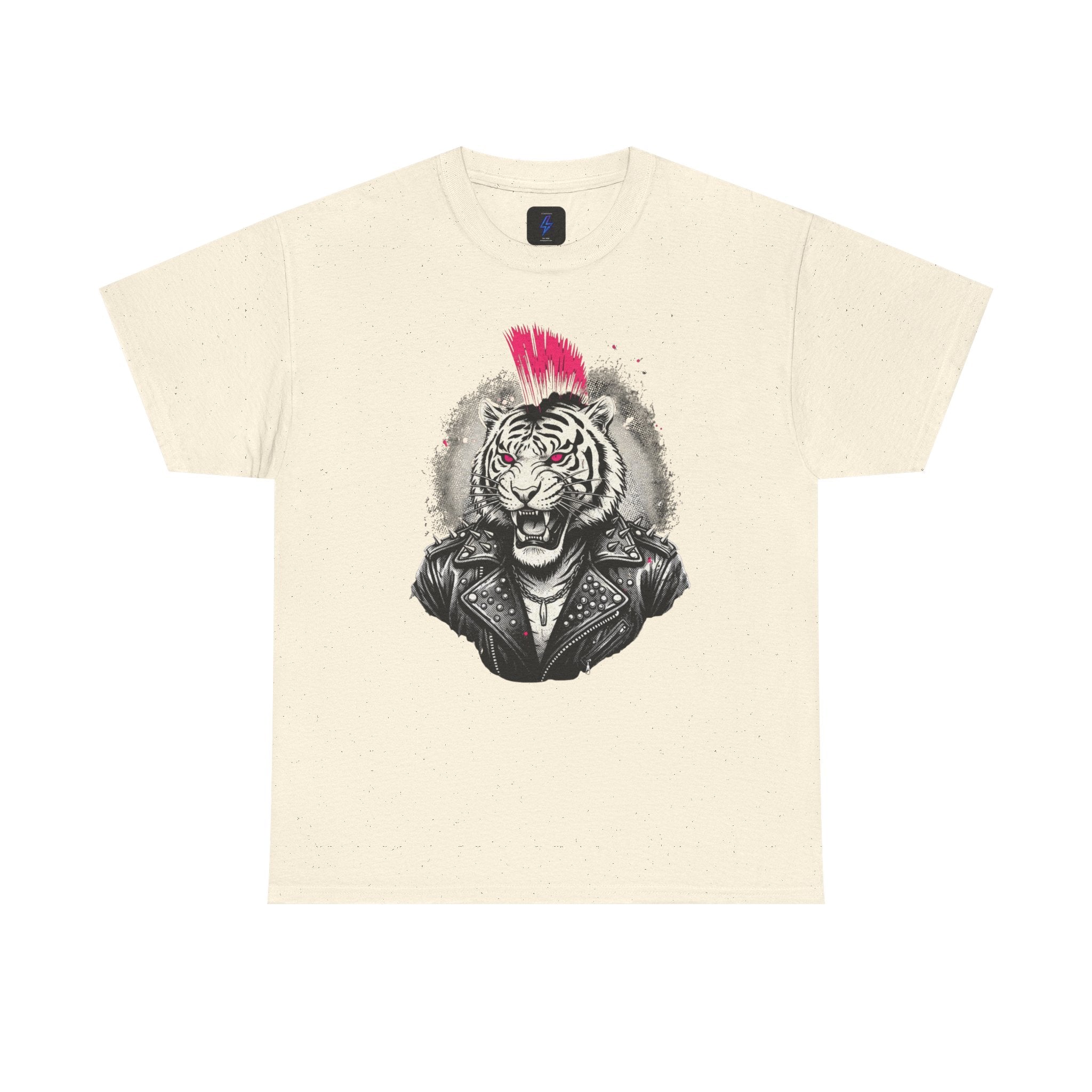 Punk Rock Tiger T-Shirt — Mohawk Tiger Graphic Tee 80's Fashion Rebel