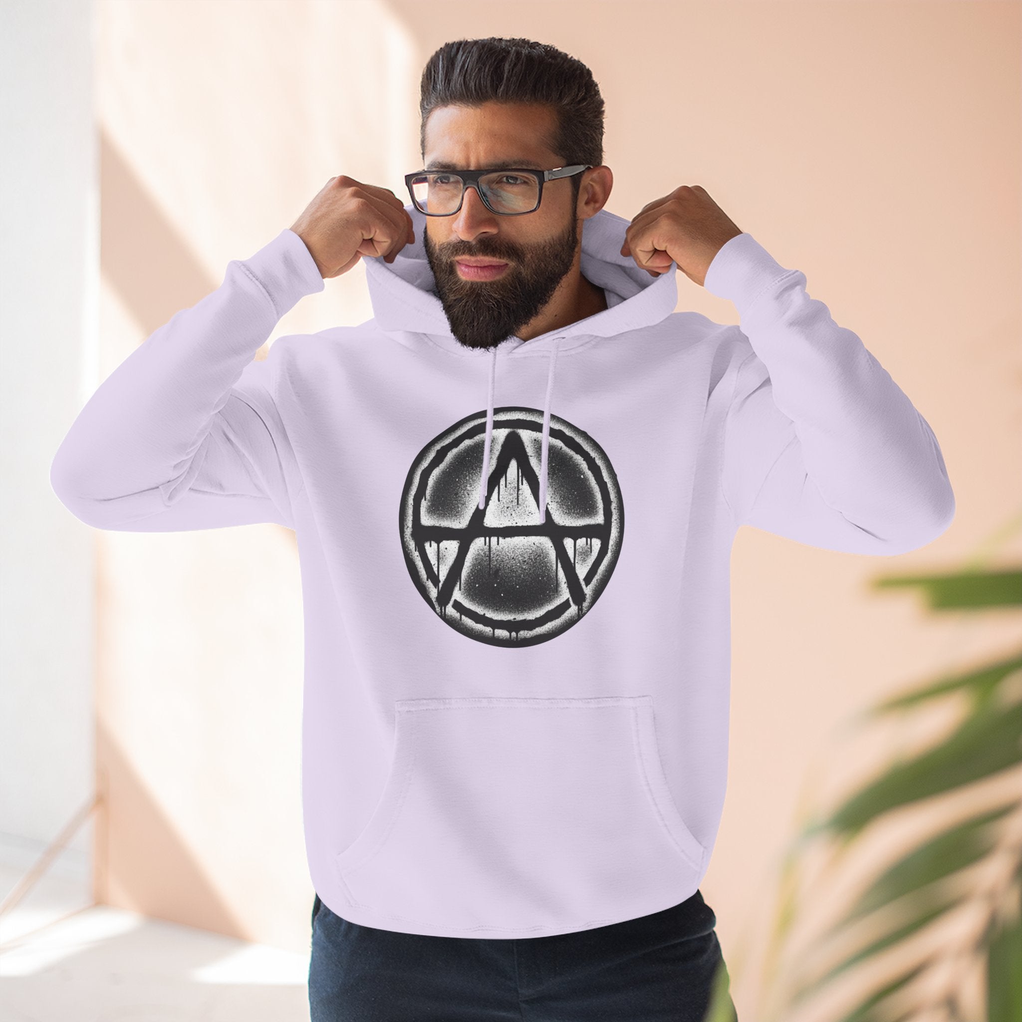 Anarchy Symbol Hoodie — Grunge Circle Anarchy Graphic Pullover 80's Fashion
