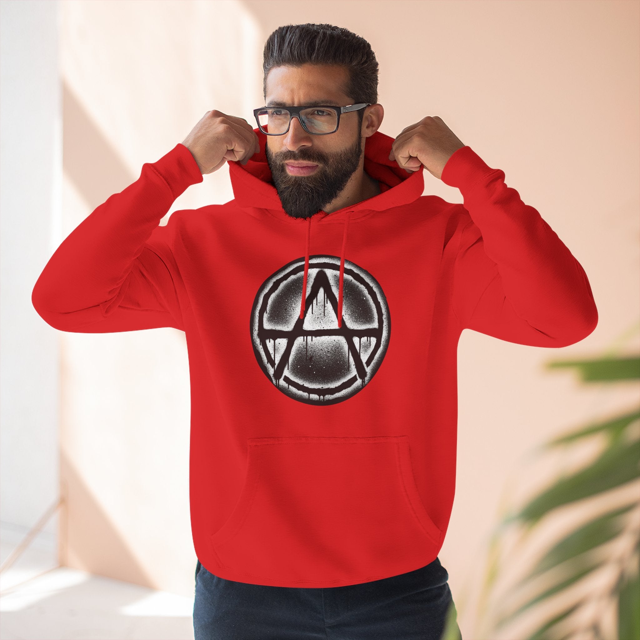 Anarchy Symbol Hoodie — Grunge Circle Anarchy Graphic Pullover 80's Fashion