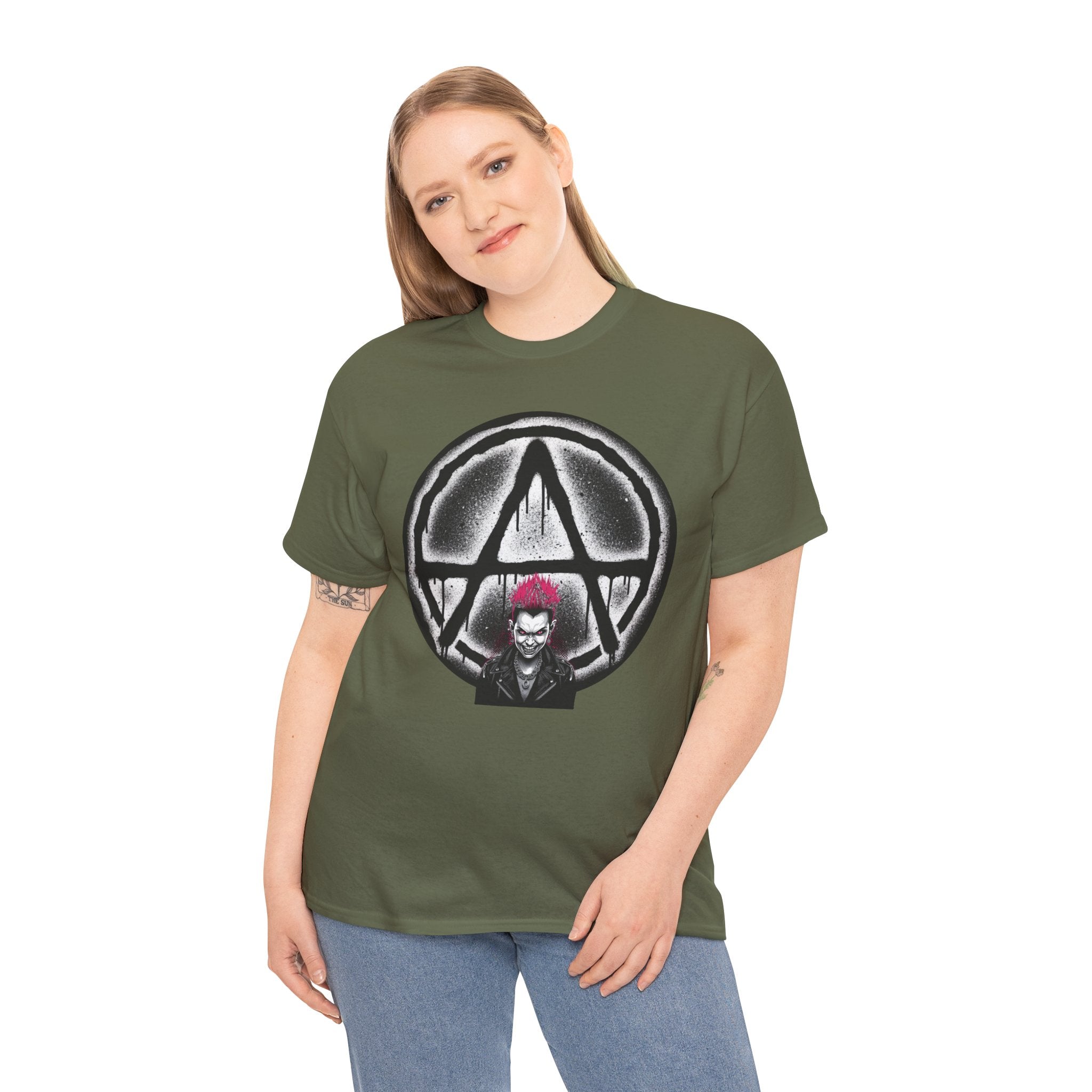 Anarchy Punk Graphic Tee — Red-Mohawk Rebel Shirt 80's Fashion