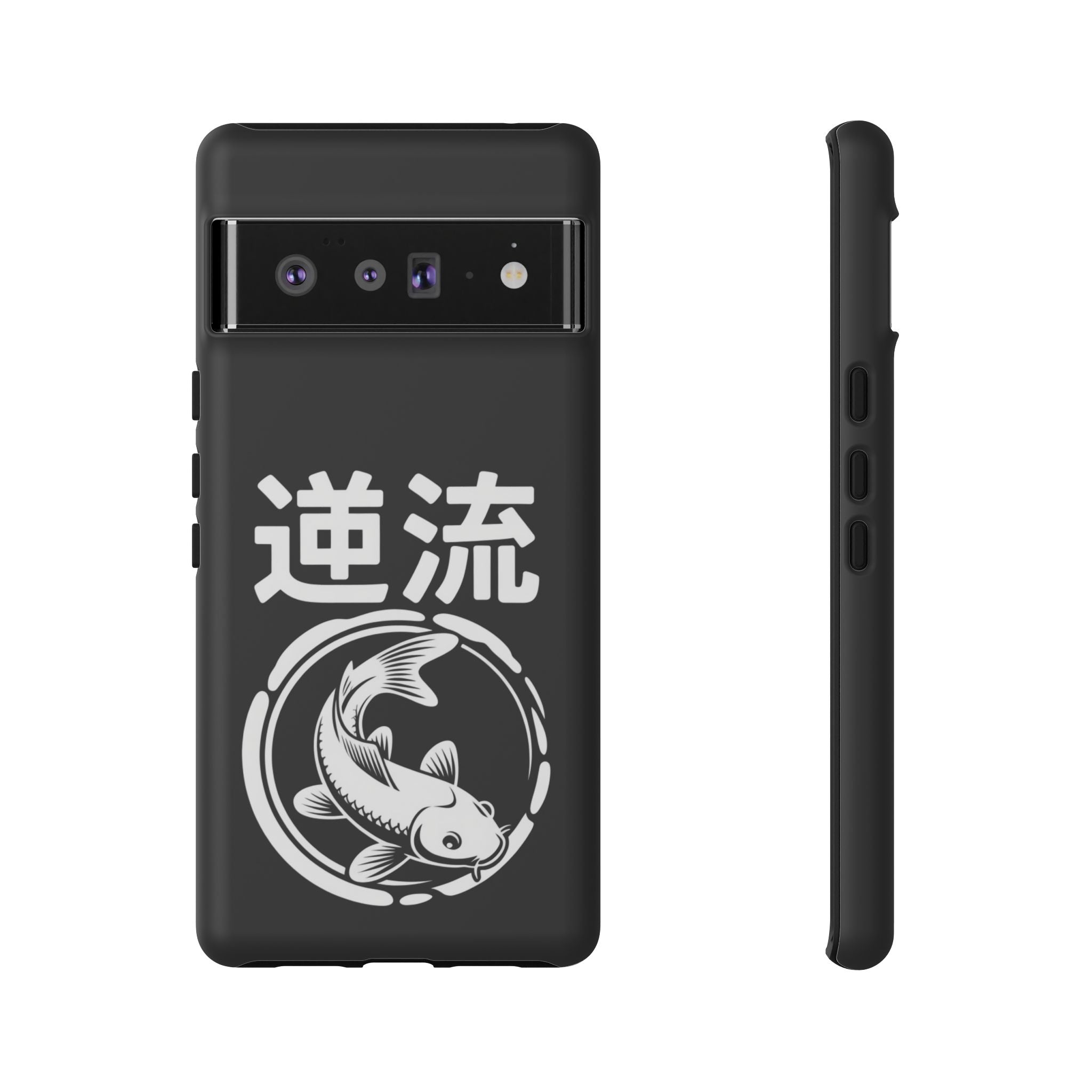 Koi '逆流' Tough Phone Case — Black Protective iPhone Cover - 80s Design