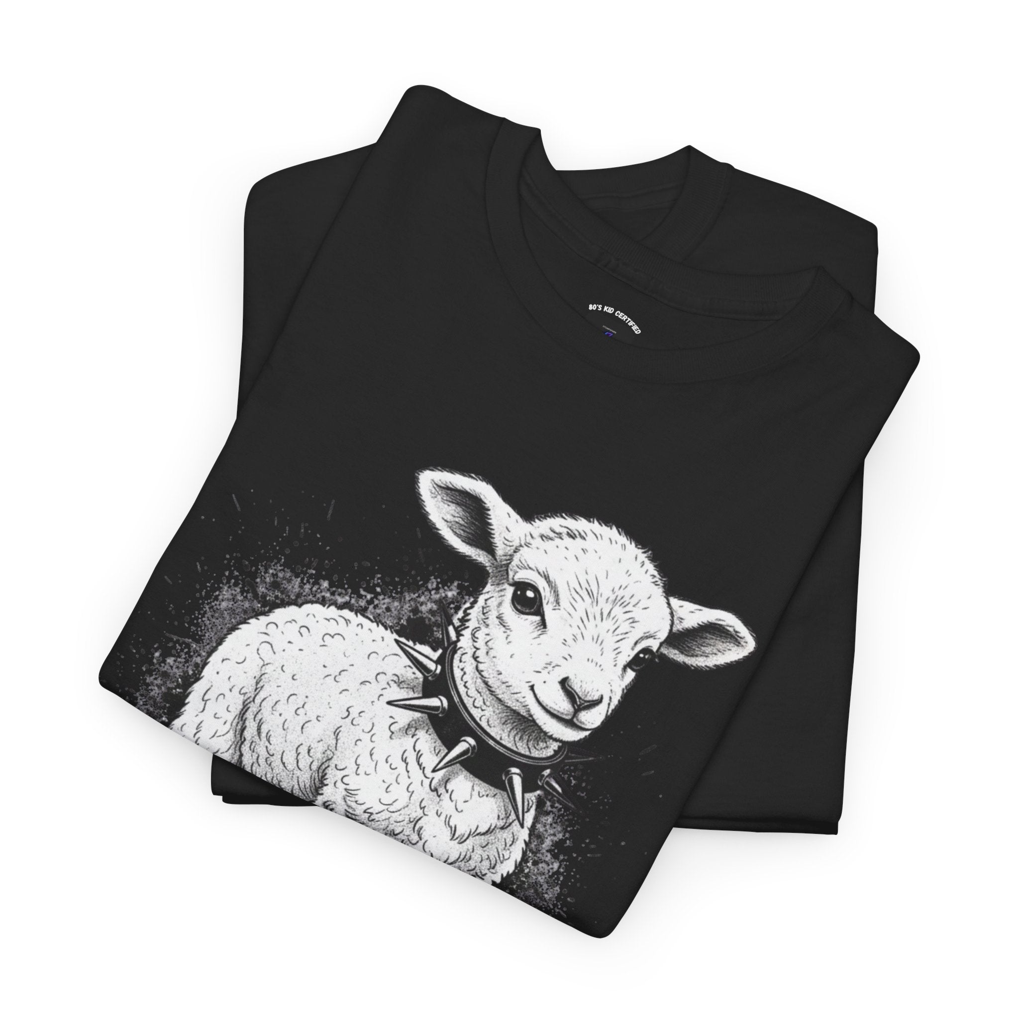 80s Punk Rock Lamb Illustration Tee — Vintage Baby Sheep Graphic T-Shirt