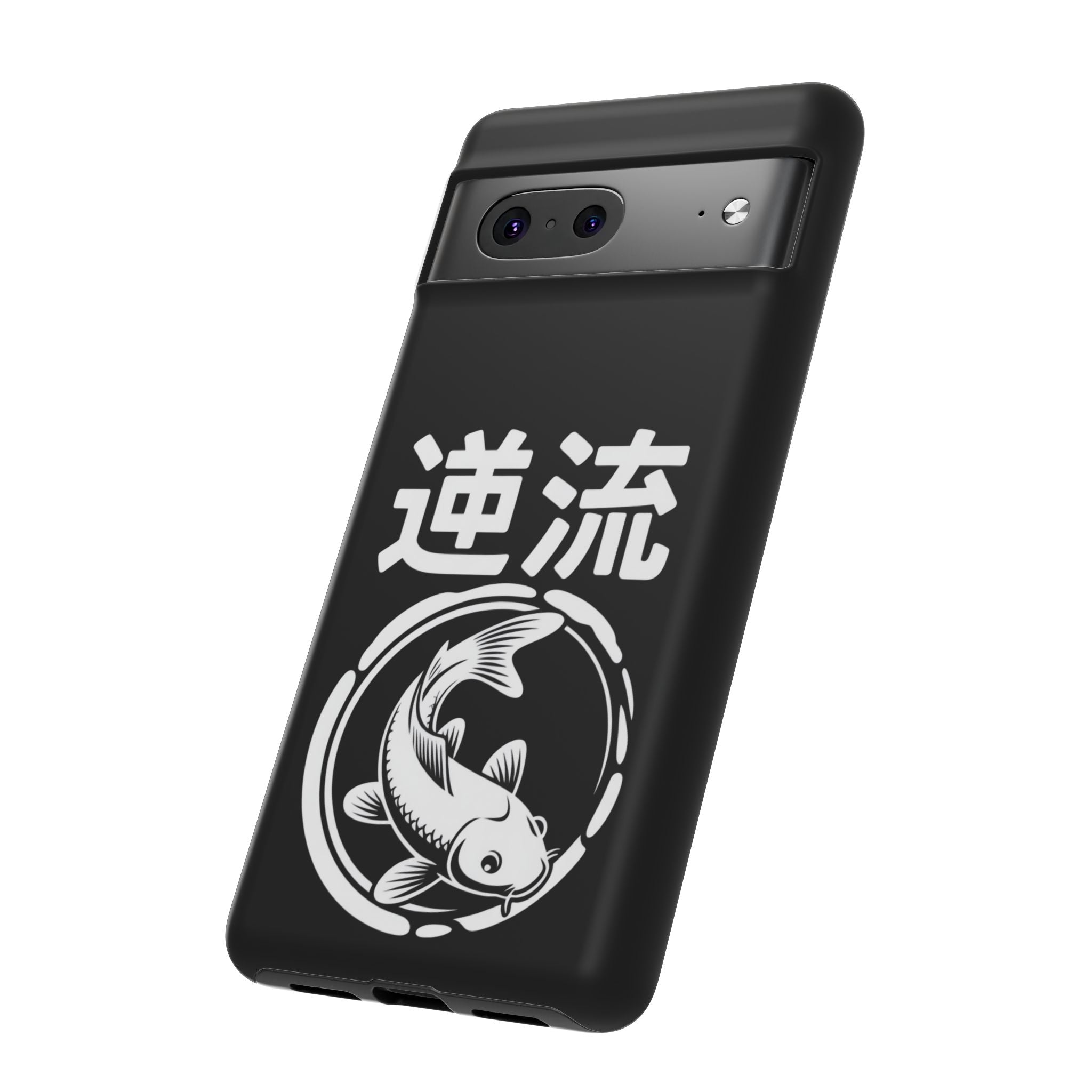 Koi '逆流' Tough Phone Case — Black Protective iPhone Cover - 80s Design