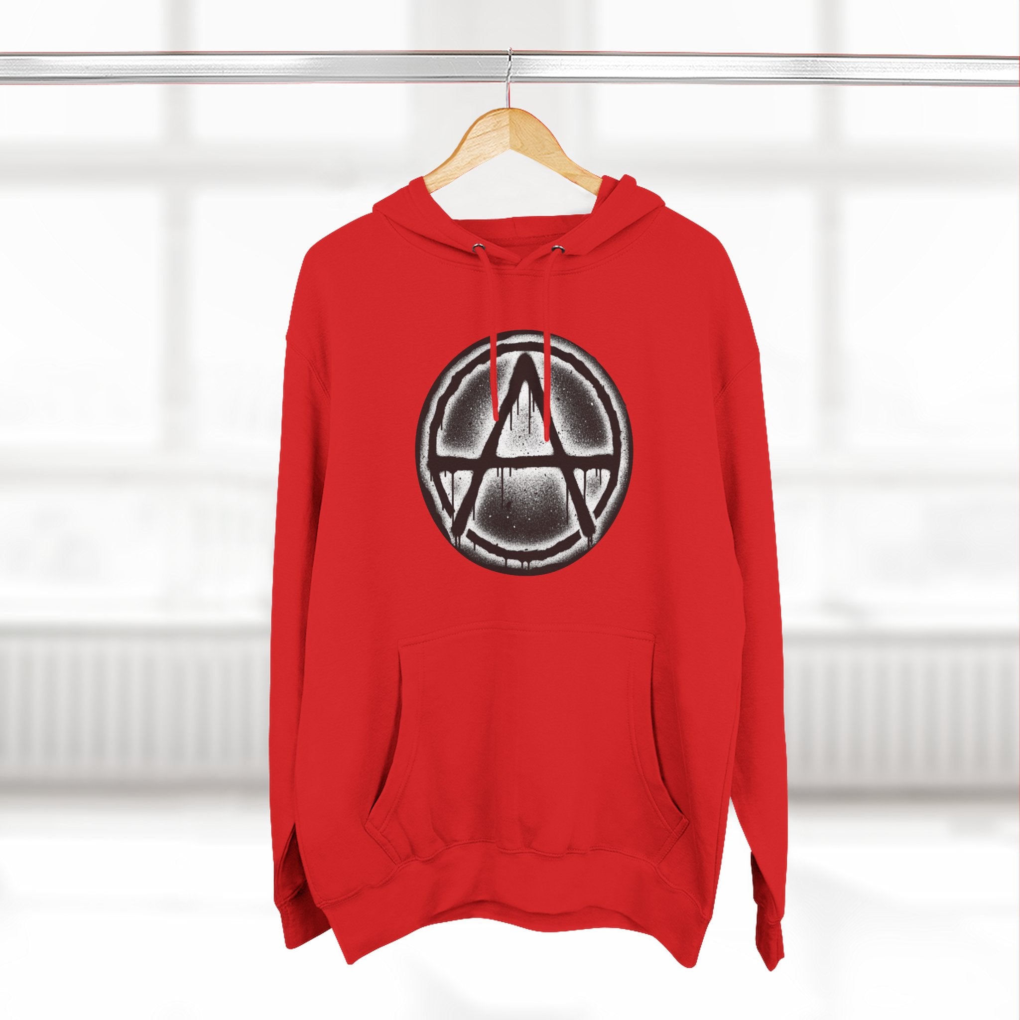 Anarchy Symbol Hoodie — Grunge Circle Anarchy Graphic Pullover 80's Fashion