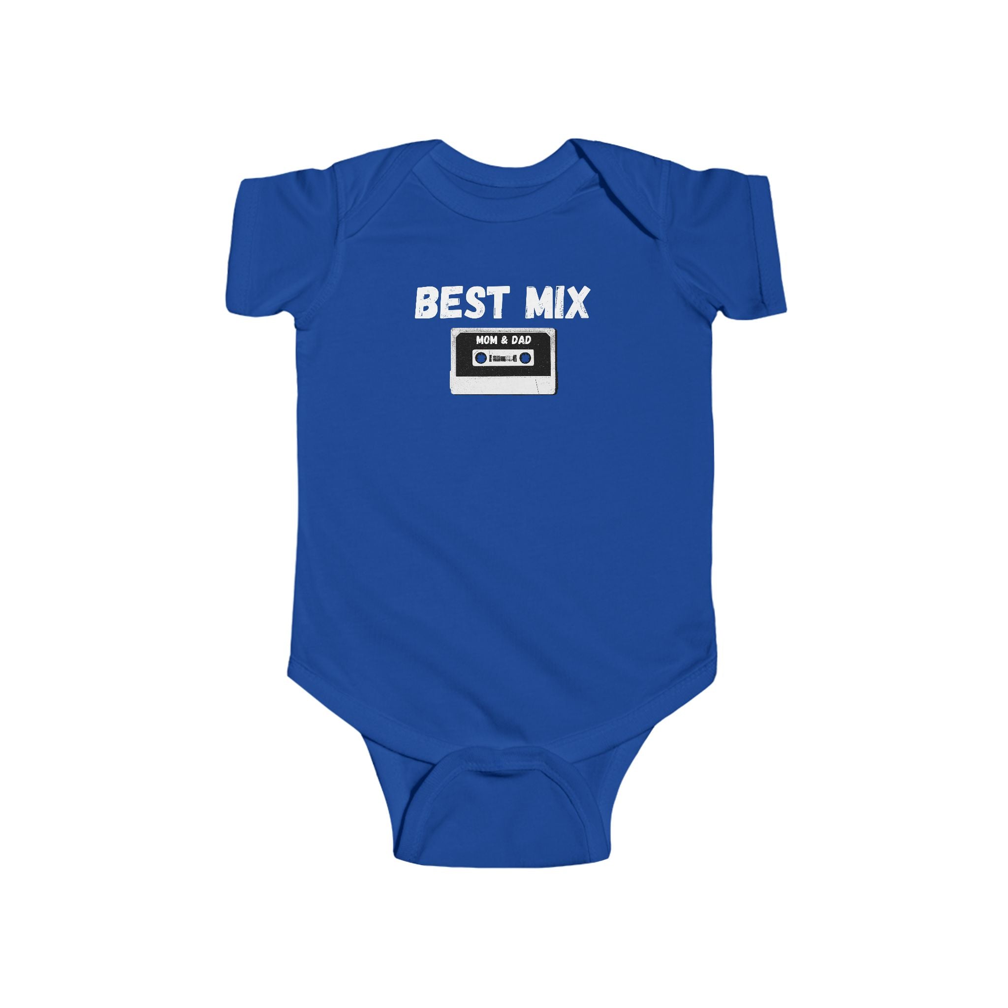Baby Bodysuit — "Best Mix Mom and Dad" Cassette Retro Infant Onesie