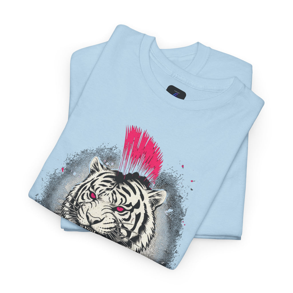 Punk Rock Tiger T-Shirt — Mohawk Tiger Graphic Tee 80's Fashion Rebel