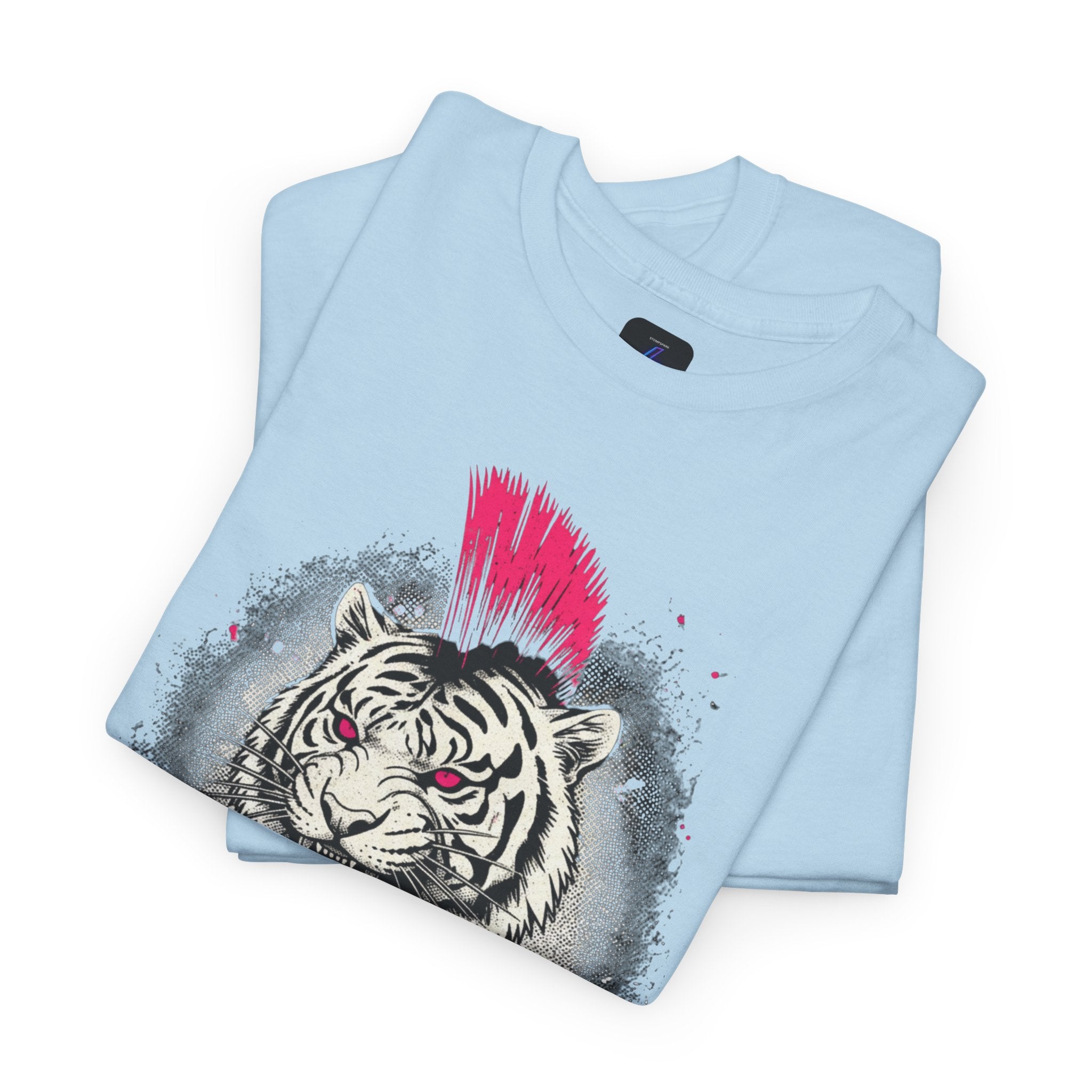 Punk Rock Tiger T-Shirt — Mohawk Tiger Graphic Tee 80's Fashion Rebel