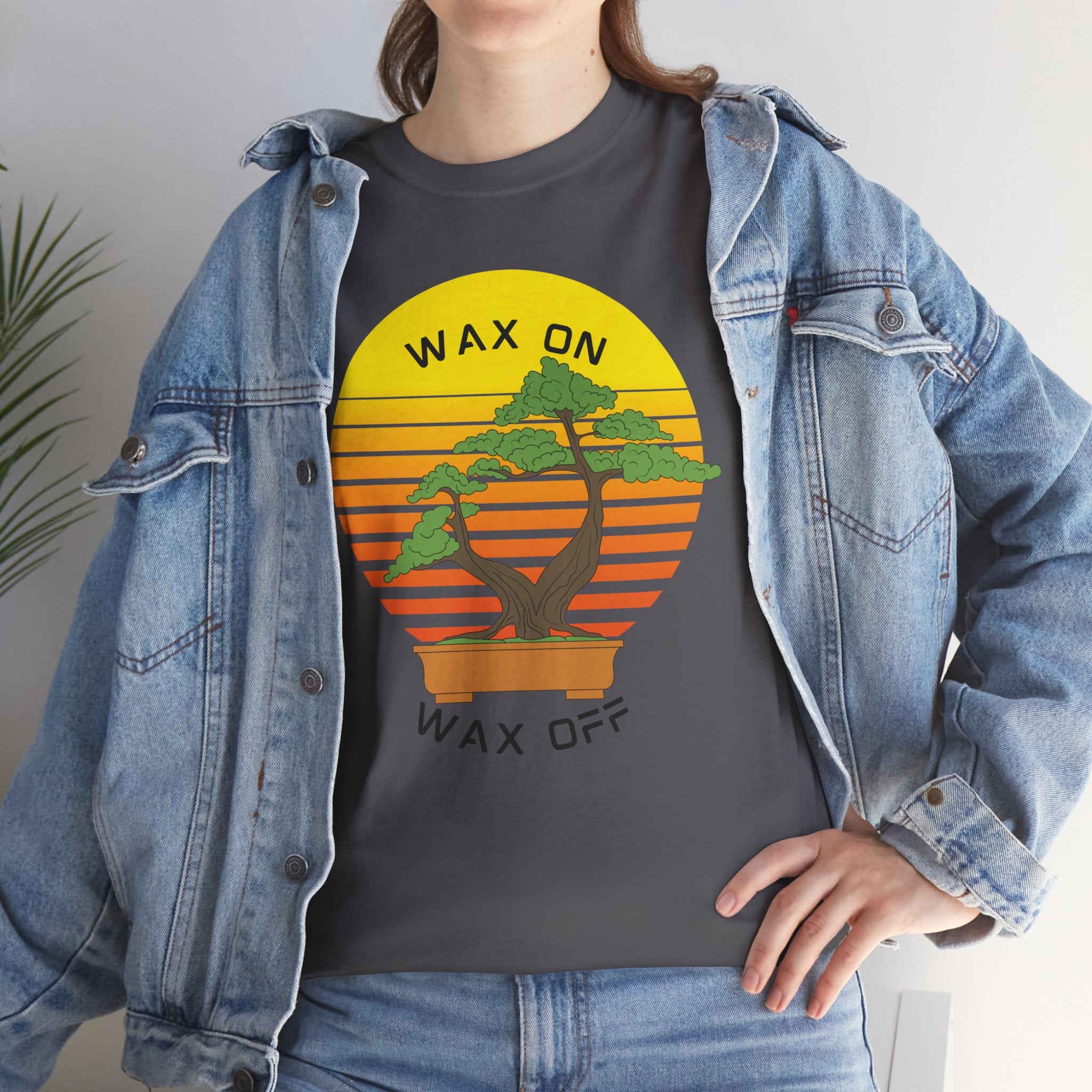 Wax On Wax Off Bonsai Tee — Retro Sunset Martial Arts T‑Shirt K-Kid Retro 80's