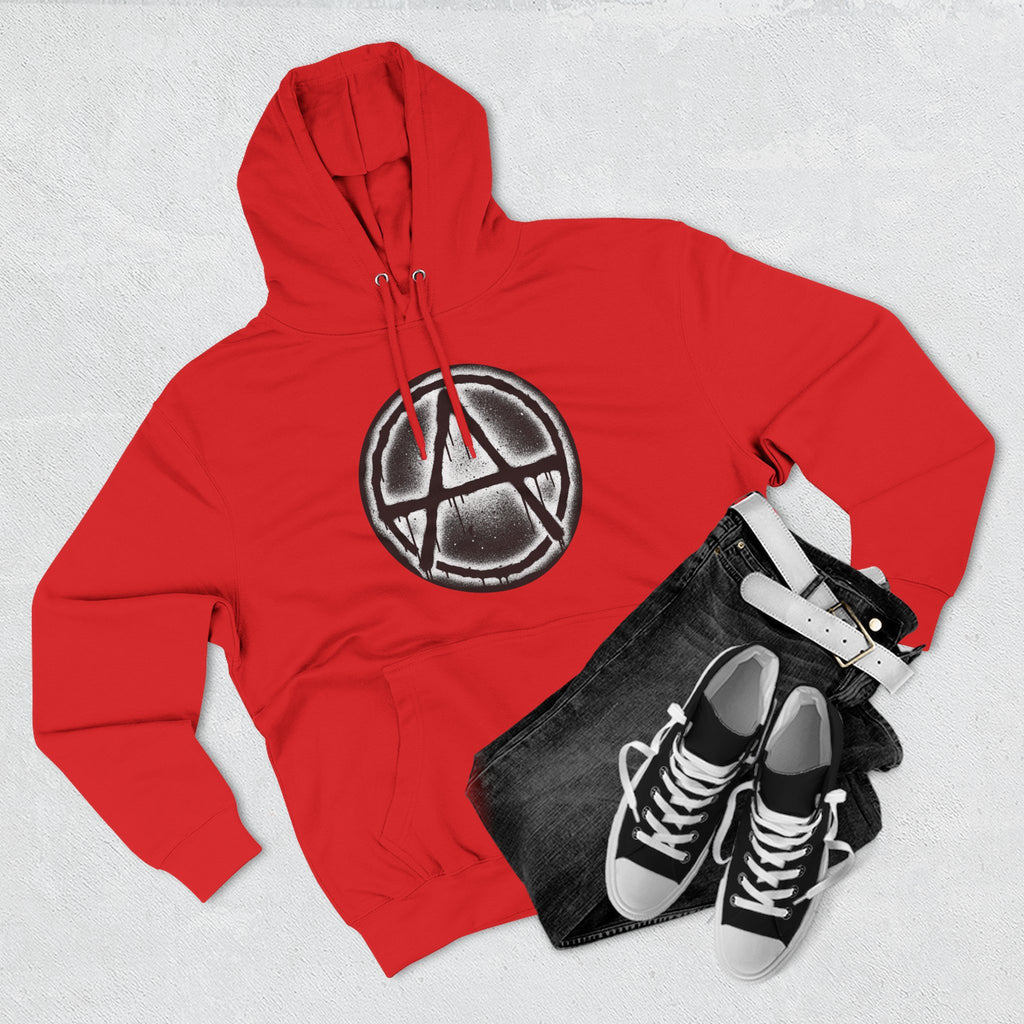 Anarchy Symbol Hoodie — Grunge Circle Anarchy Graphic Pullover 80's Fashion