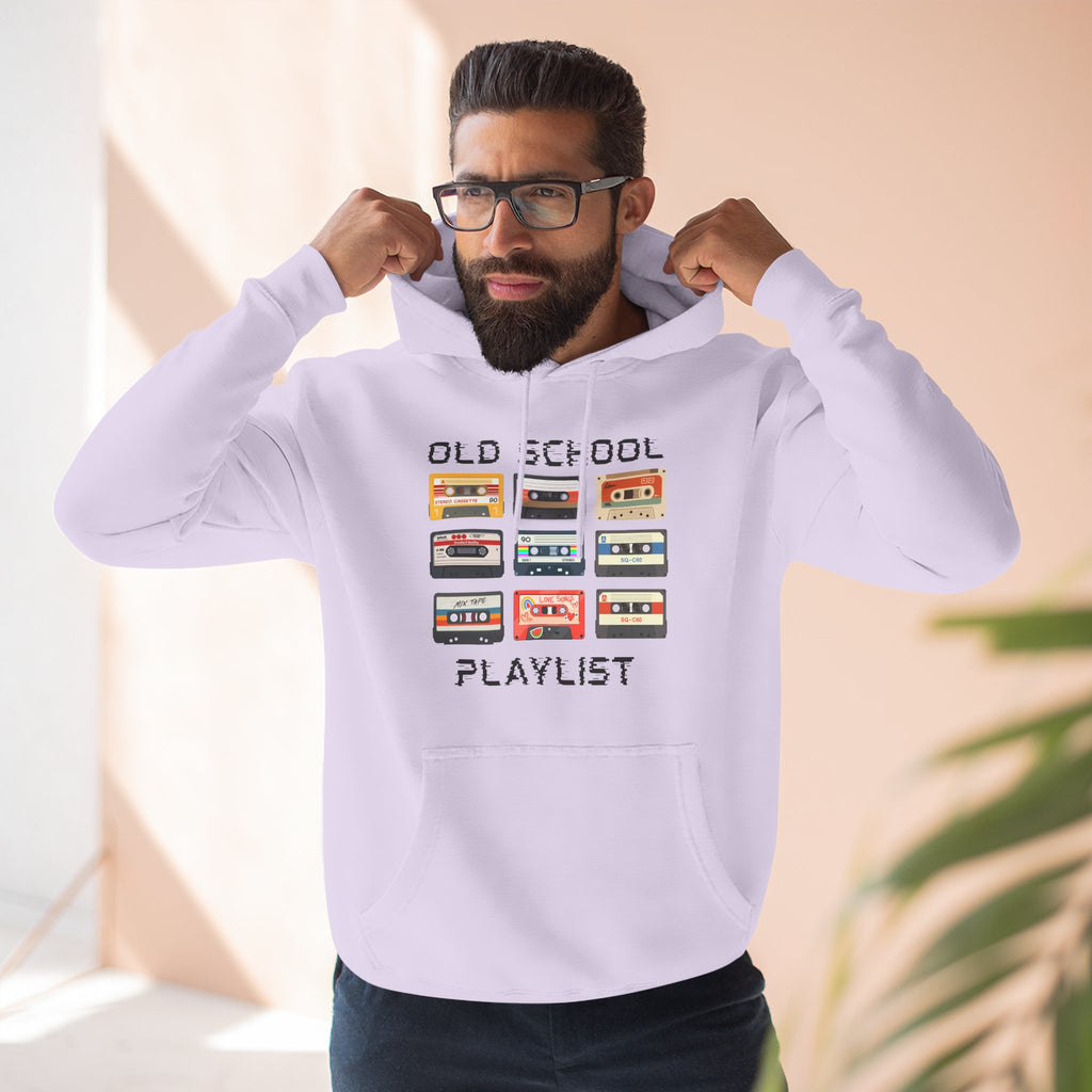 Old School Playlist Hoodie — Retro 80s Cassette Tape Graphic Pullover