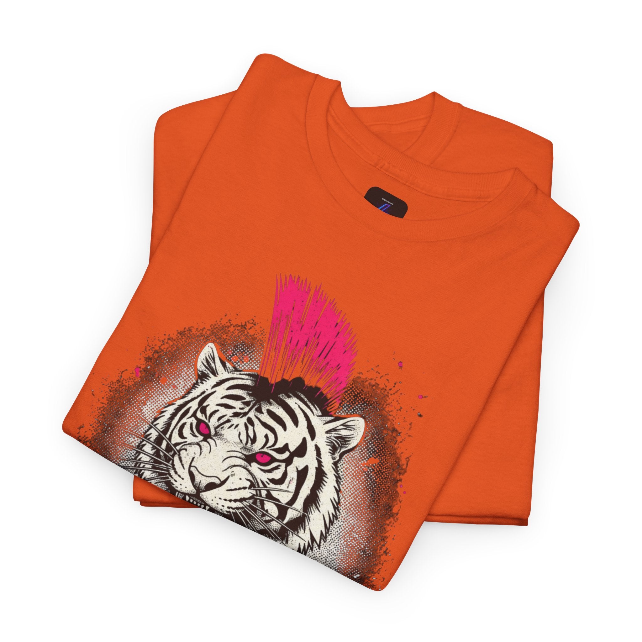 Punk Rock Tiger T-Shirt — Mohawk Tiger Graphic Tee 80's Fashion Rebel