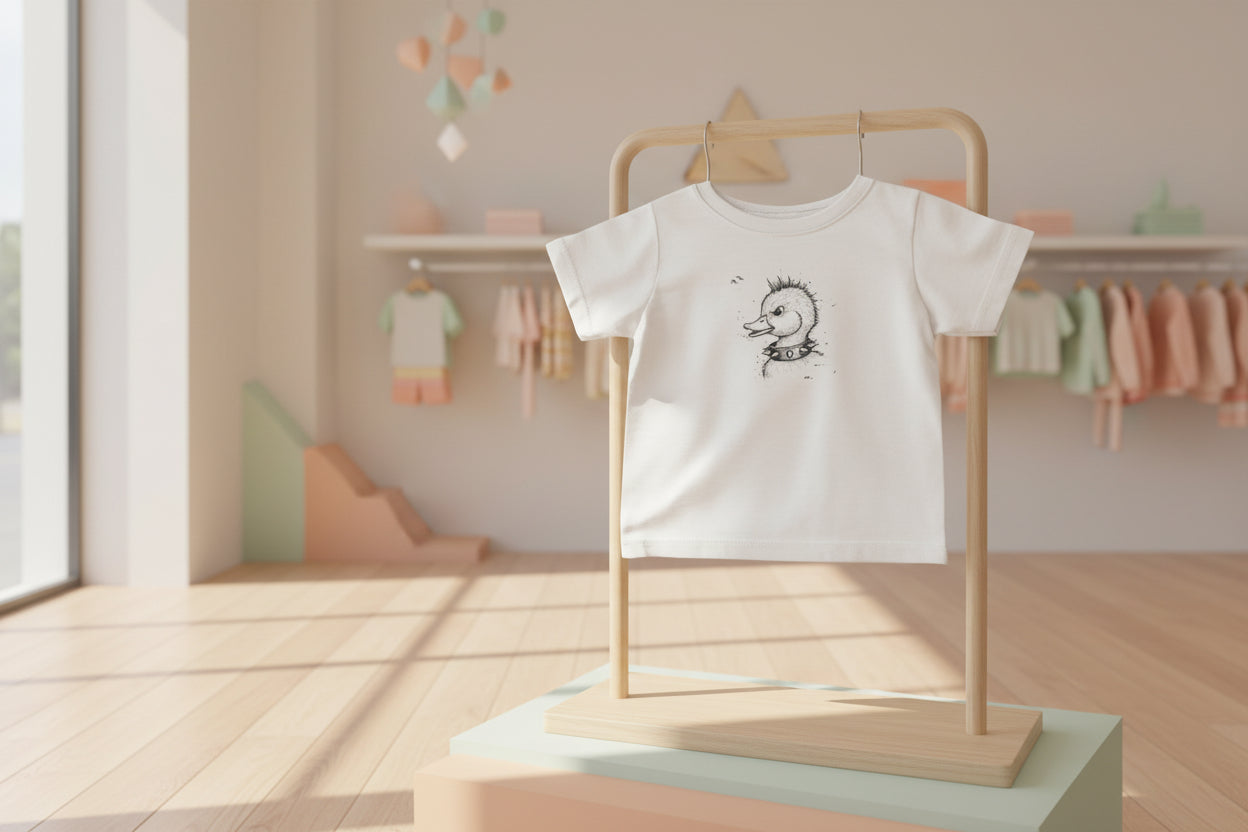 Infant Tee — Cute 80s Punk Duck Sketch Baby T‑Shirt